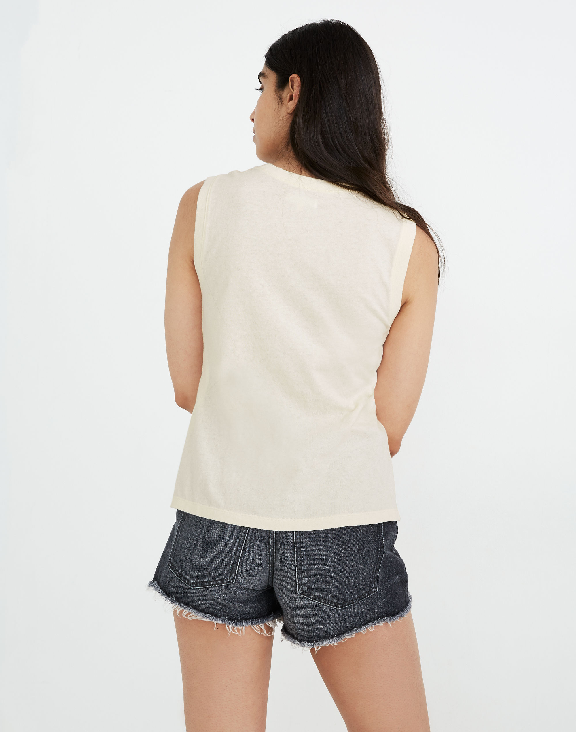 Recycled Cotton Women Graphic Crewneck Muscle Tee