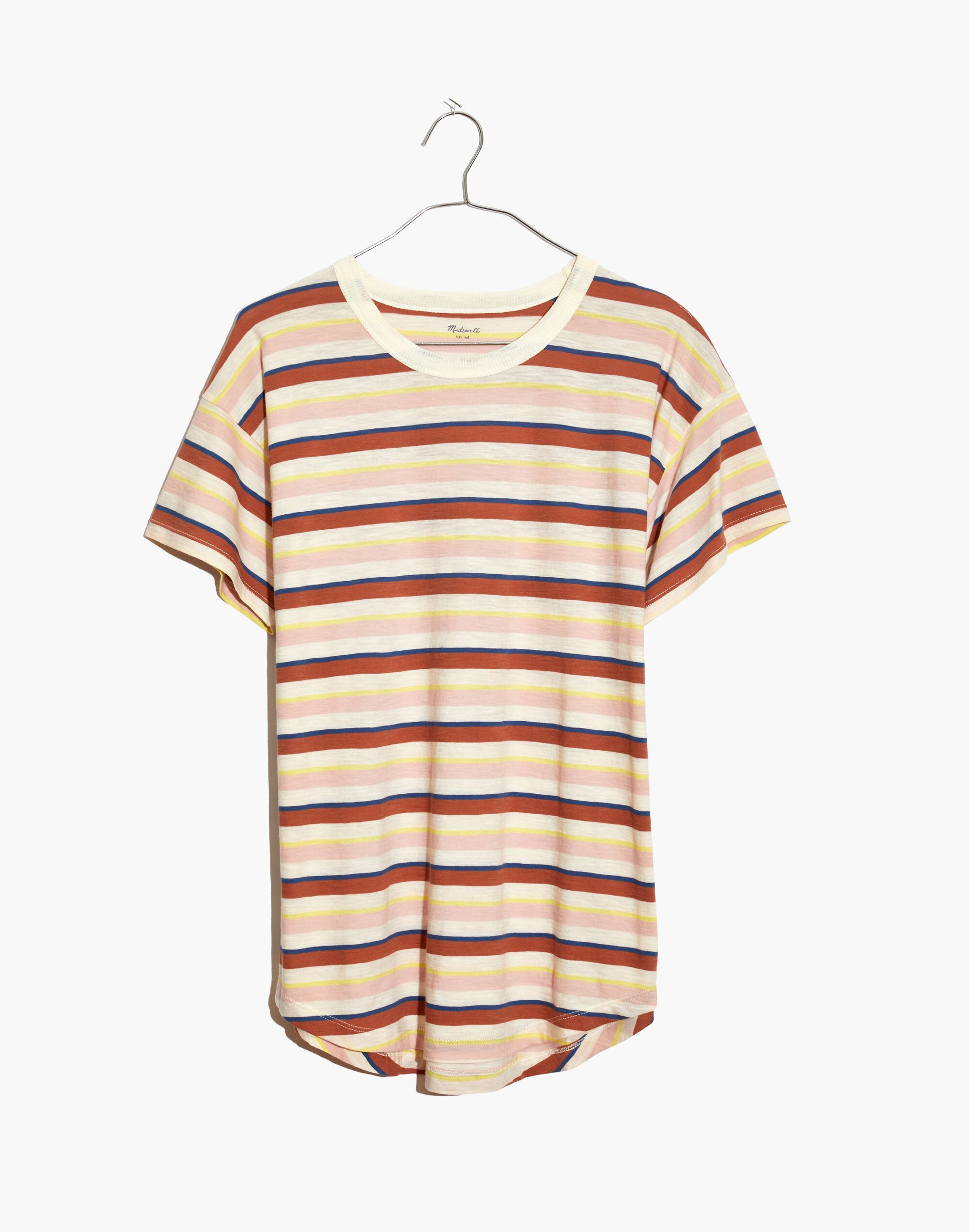Whisper Cotton Rib-Crewneck Tee in Daniels Stripe