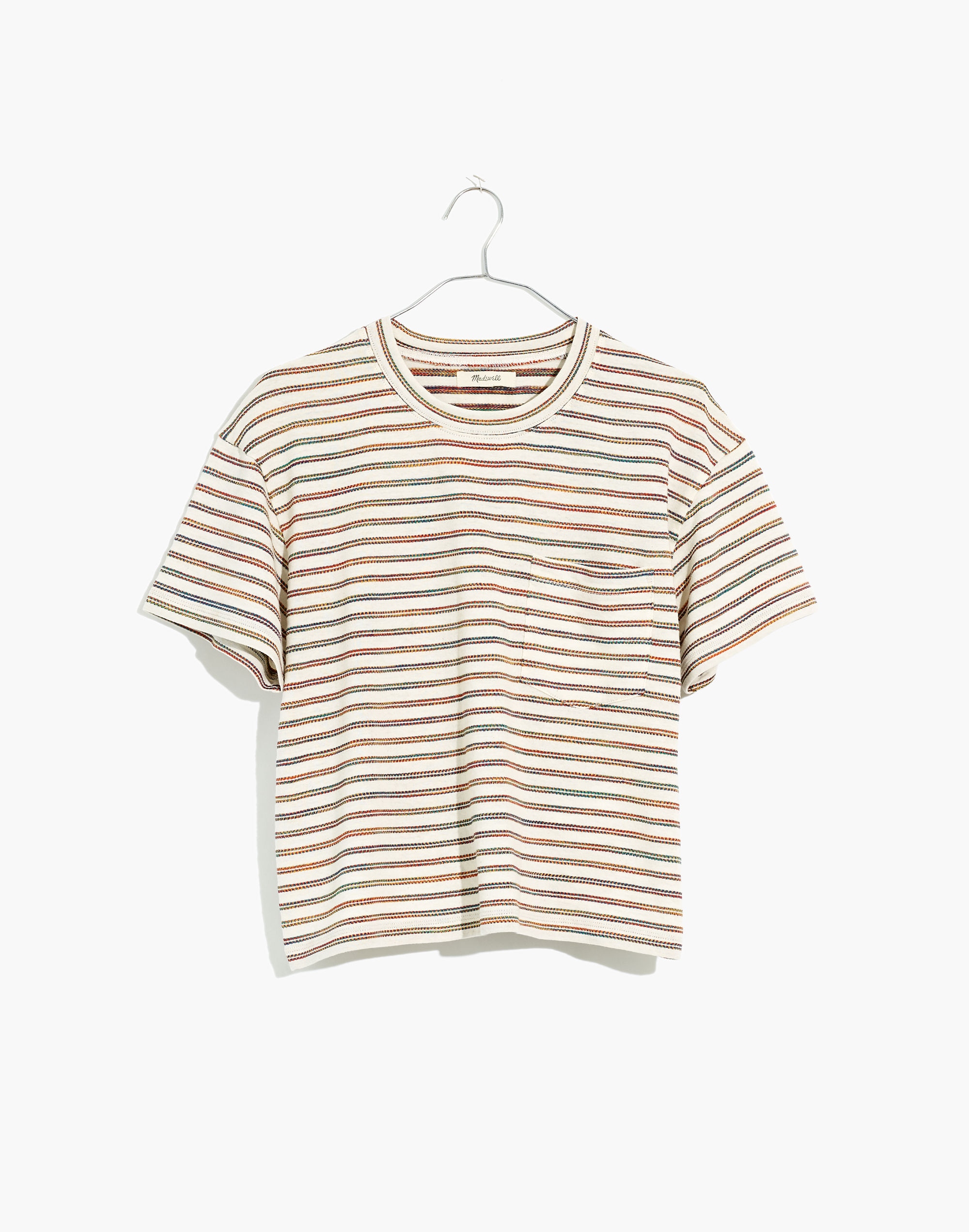 Easy Crop Tee in Textured Stripe