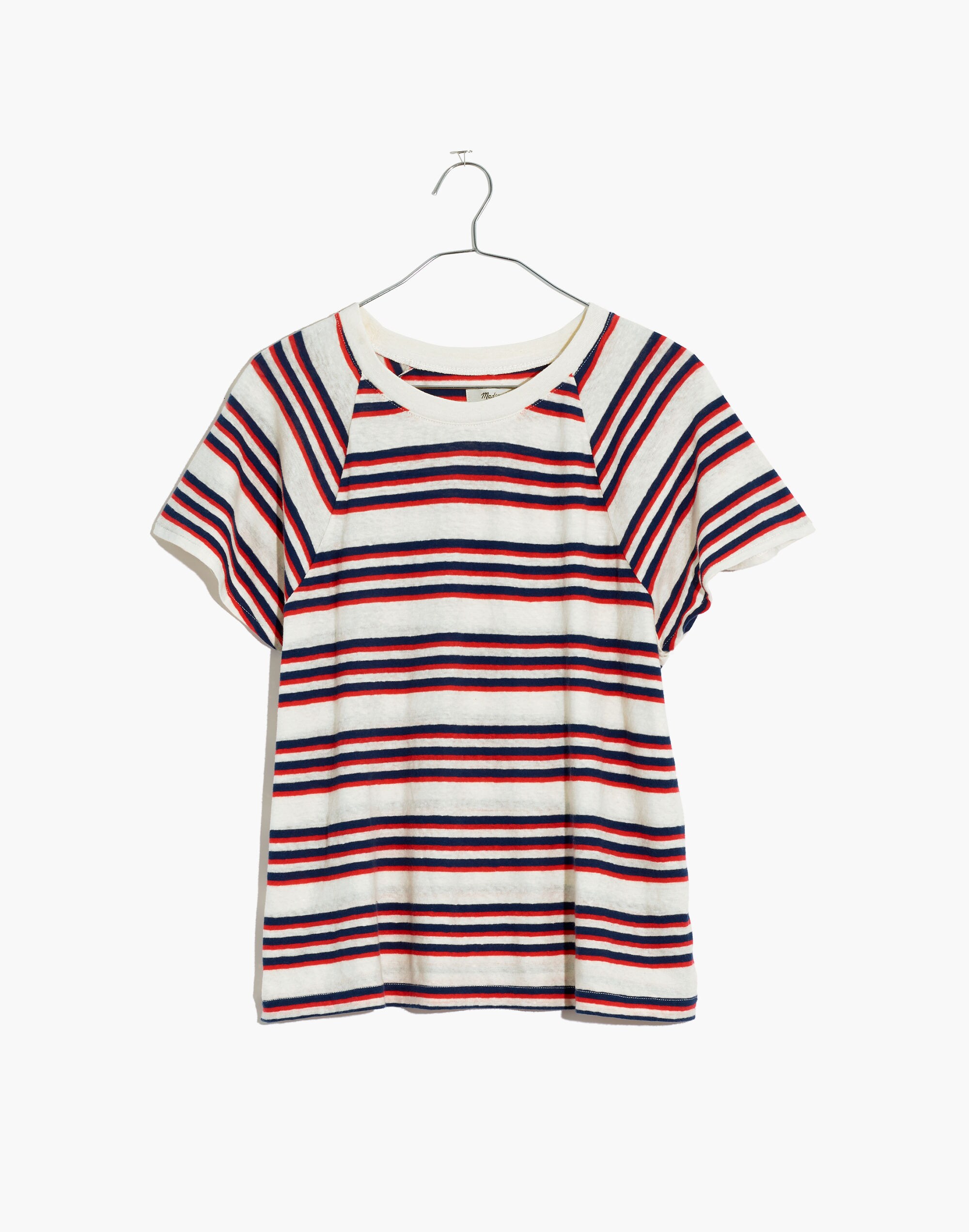 Flare-Sleeve Raglan Tee in Stripe