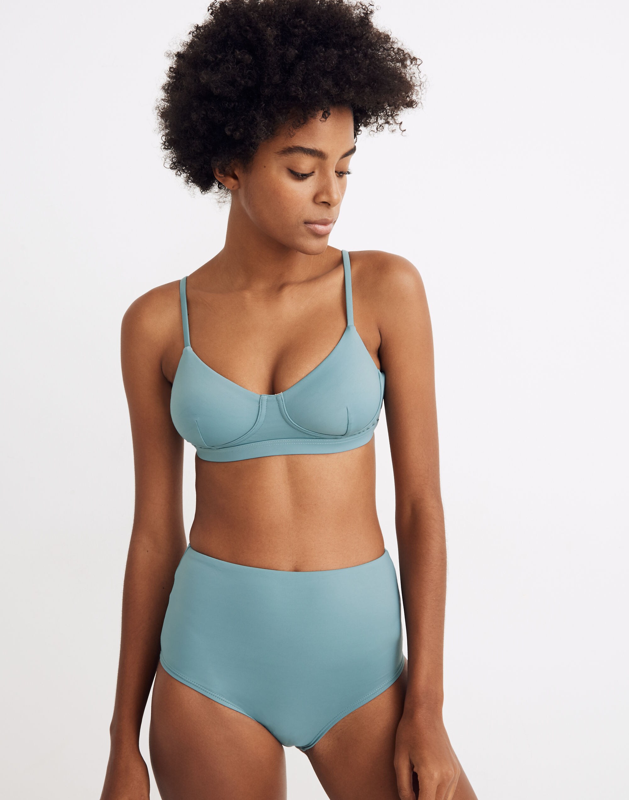 Madewell Second Wave Seamed Bikini Top