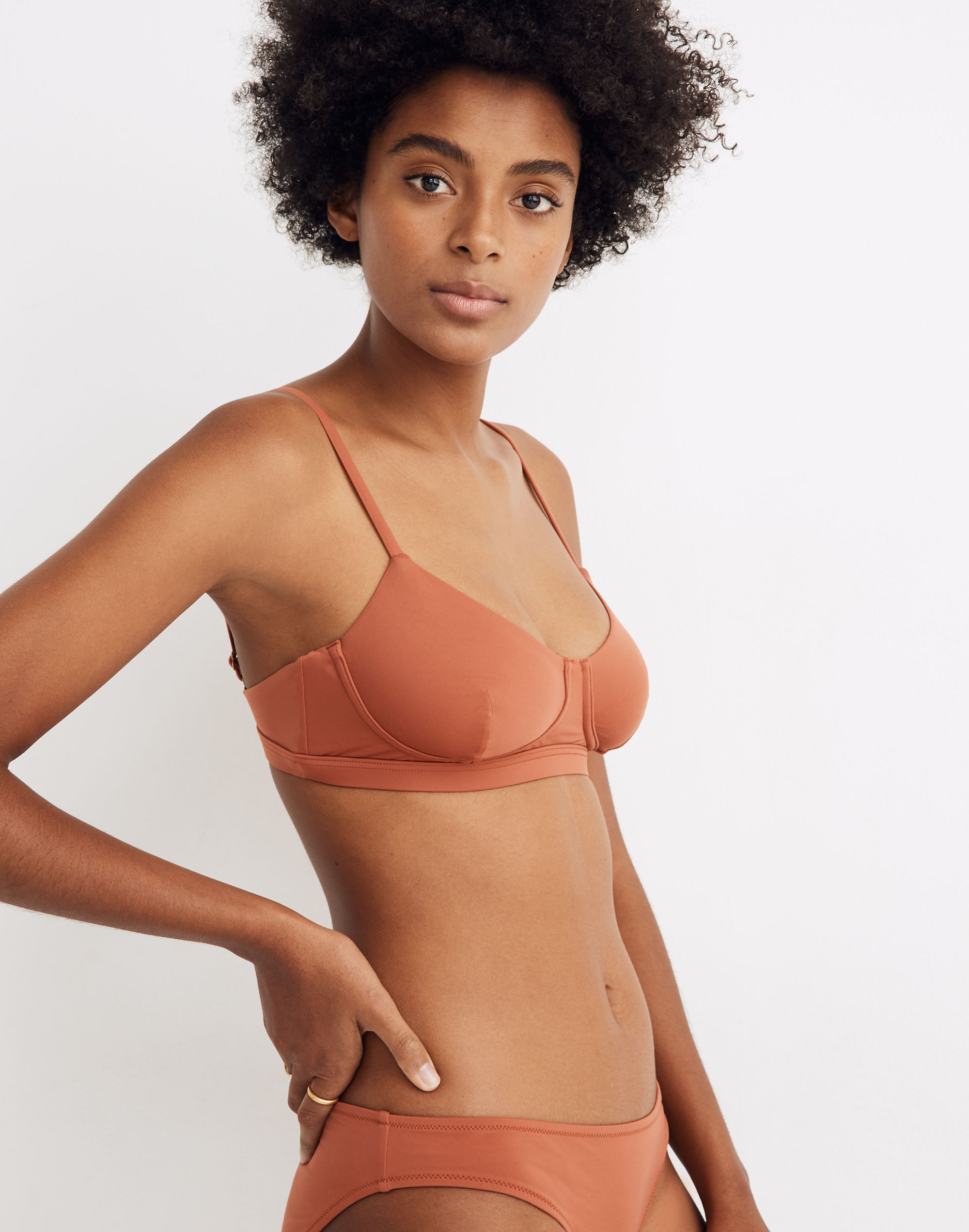 Madewell Second Wave Seamed Bikini Top