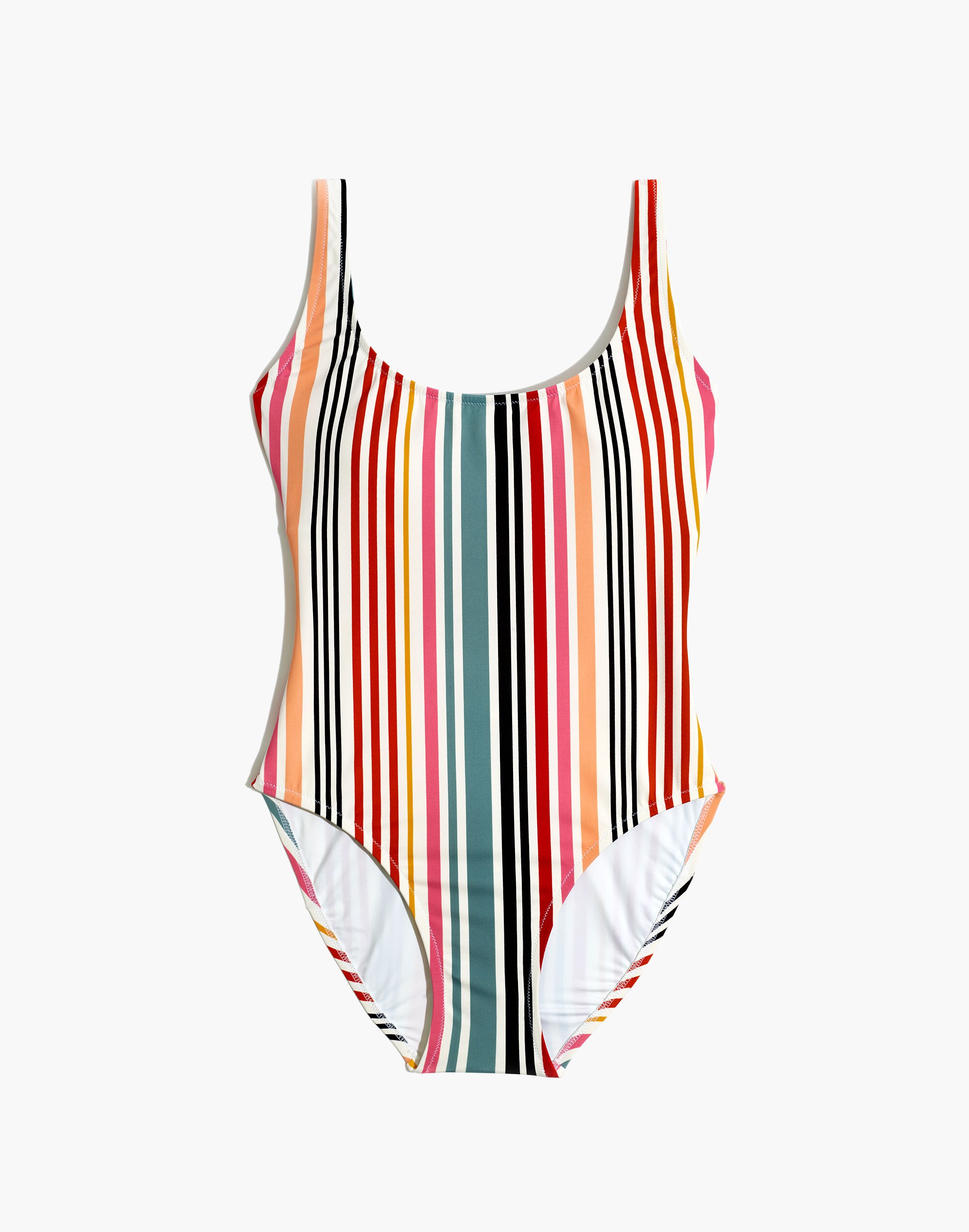 Madewell Second Wave Tank One-Piece Swimsuit in Rainbow Stripe