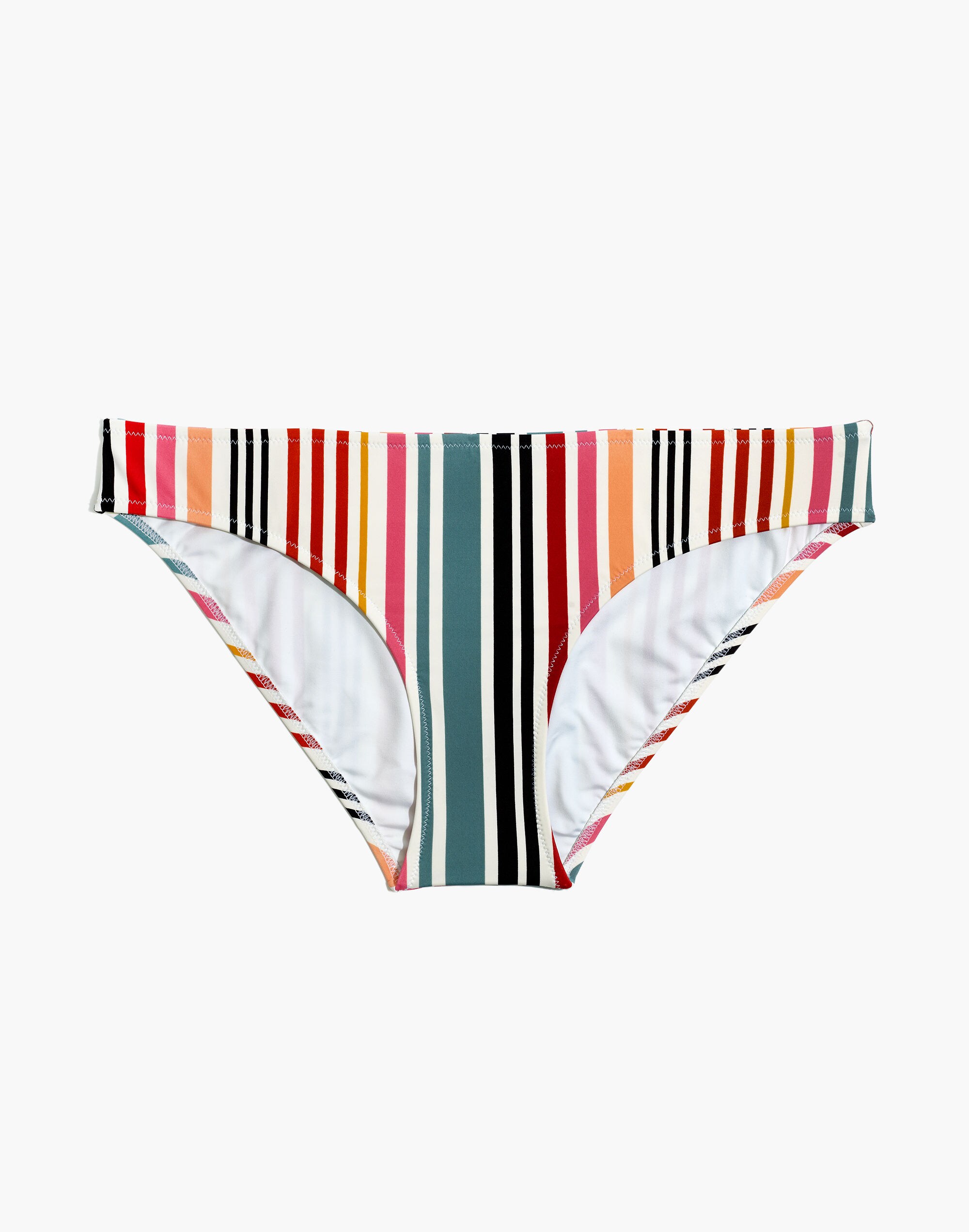 Madewell Second Wave Classic Bikini Bottom in Rainbow Stripe