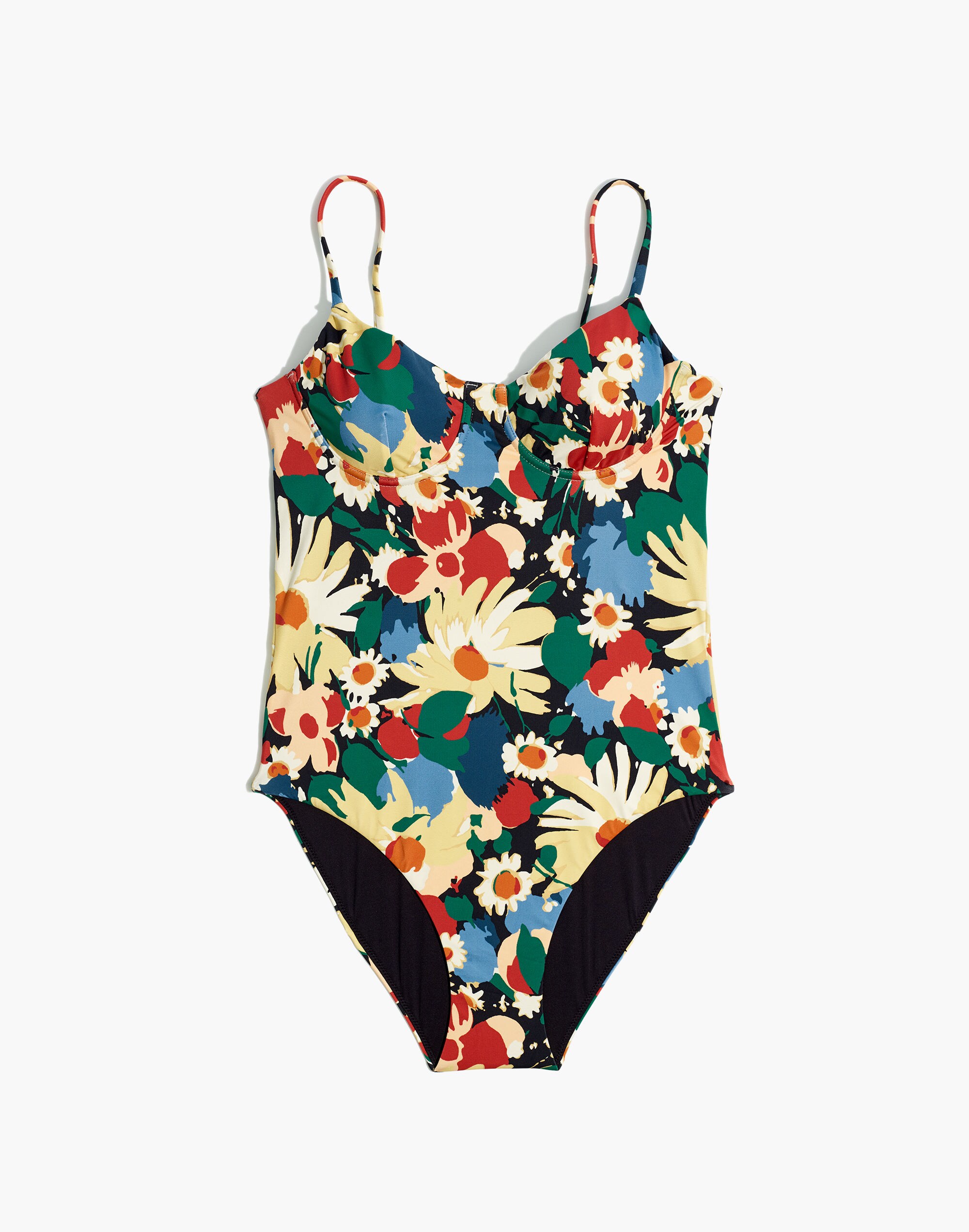 Madewell Second Wave Structured One-Piece Swimsuit in Painted Garden