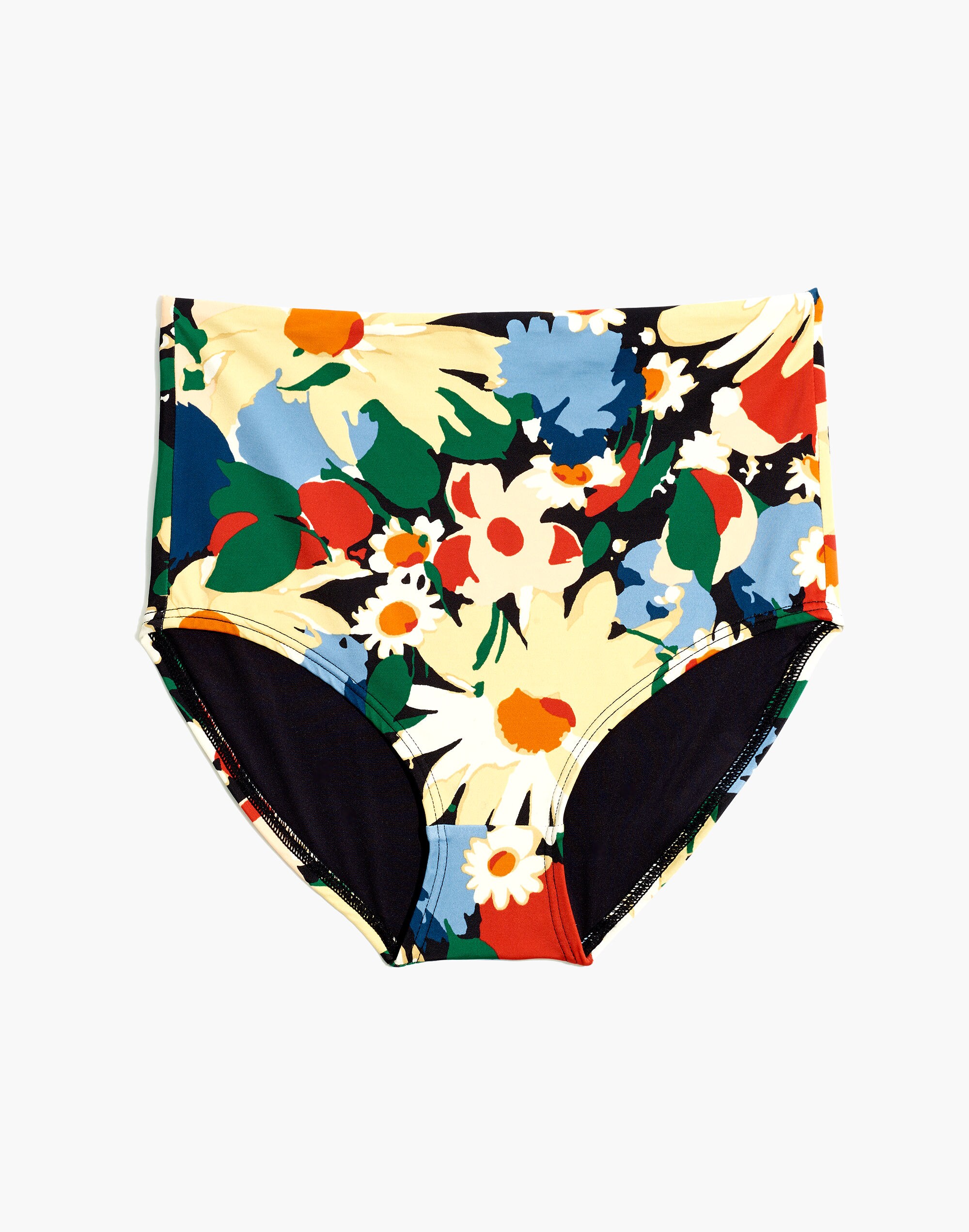 Madewell Second Wave Retro High-Waisted Bikini Bottom in Painted Garden
