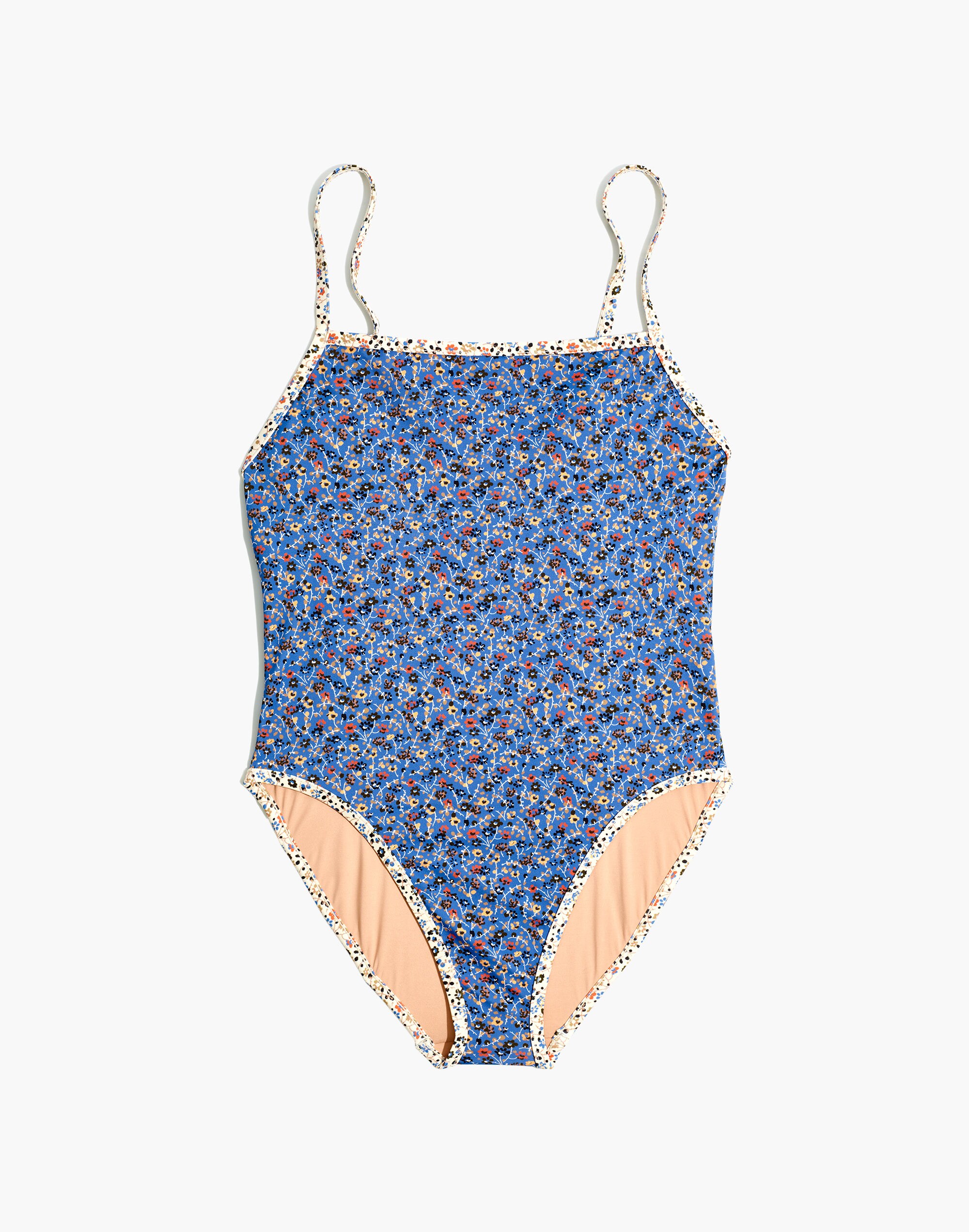 Madewell Second Wave Straight One-Piece Swimsuit in Fieldwalk Mix