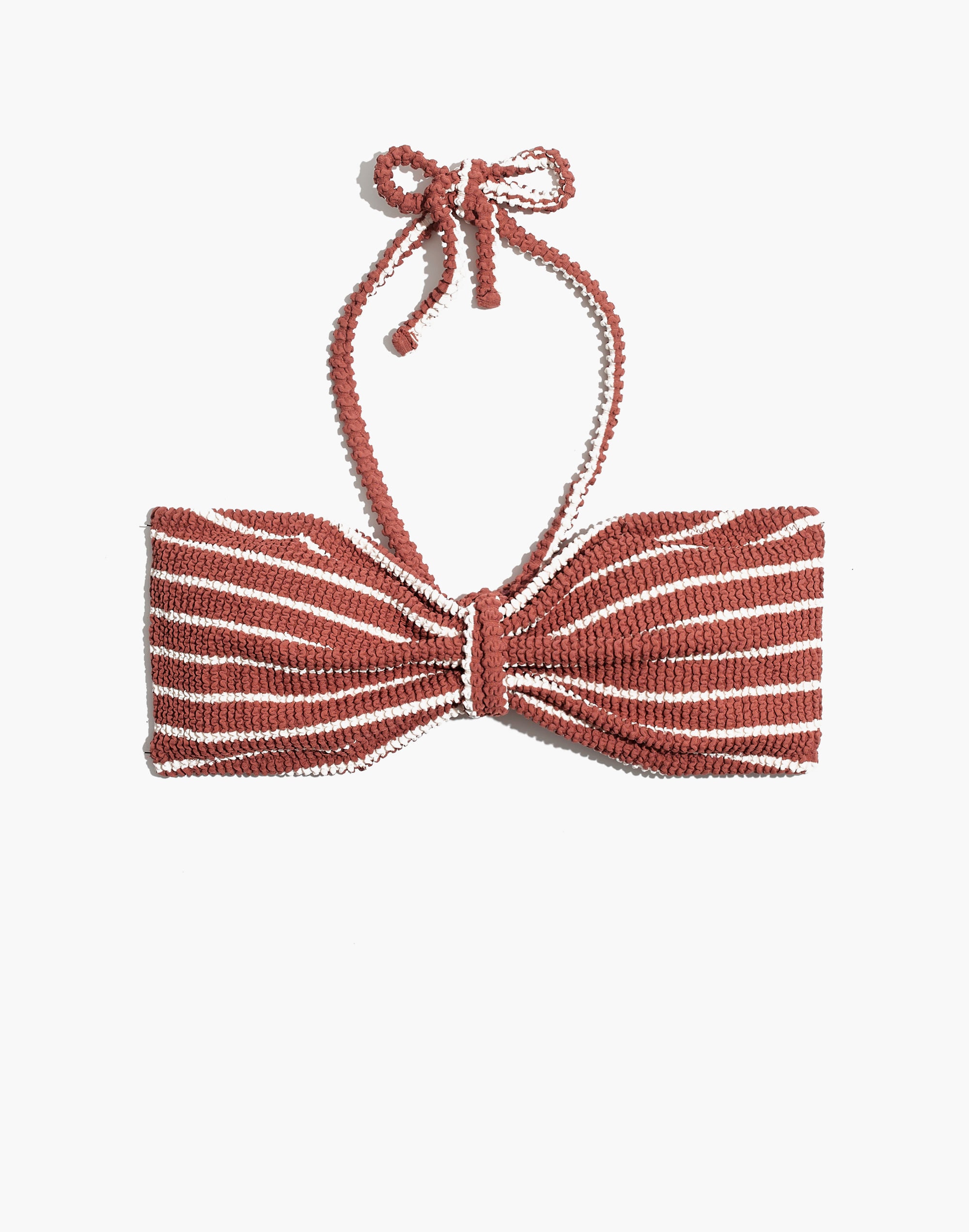 Madewell Second Wave Textured Bandeau Bikini Top in Stripe