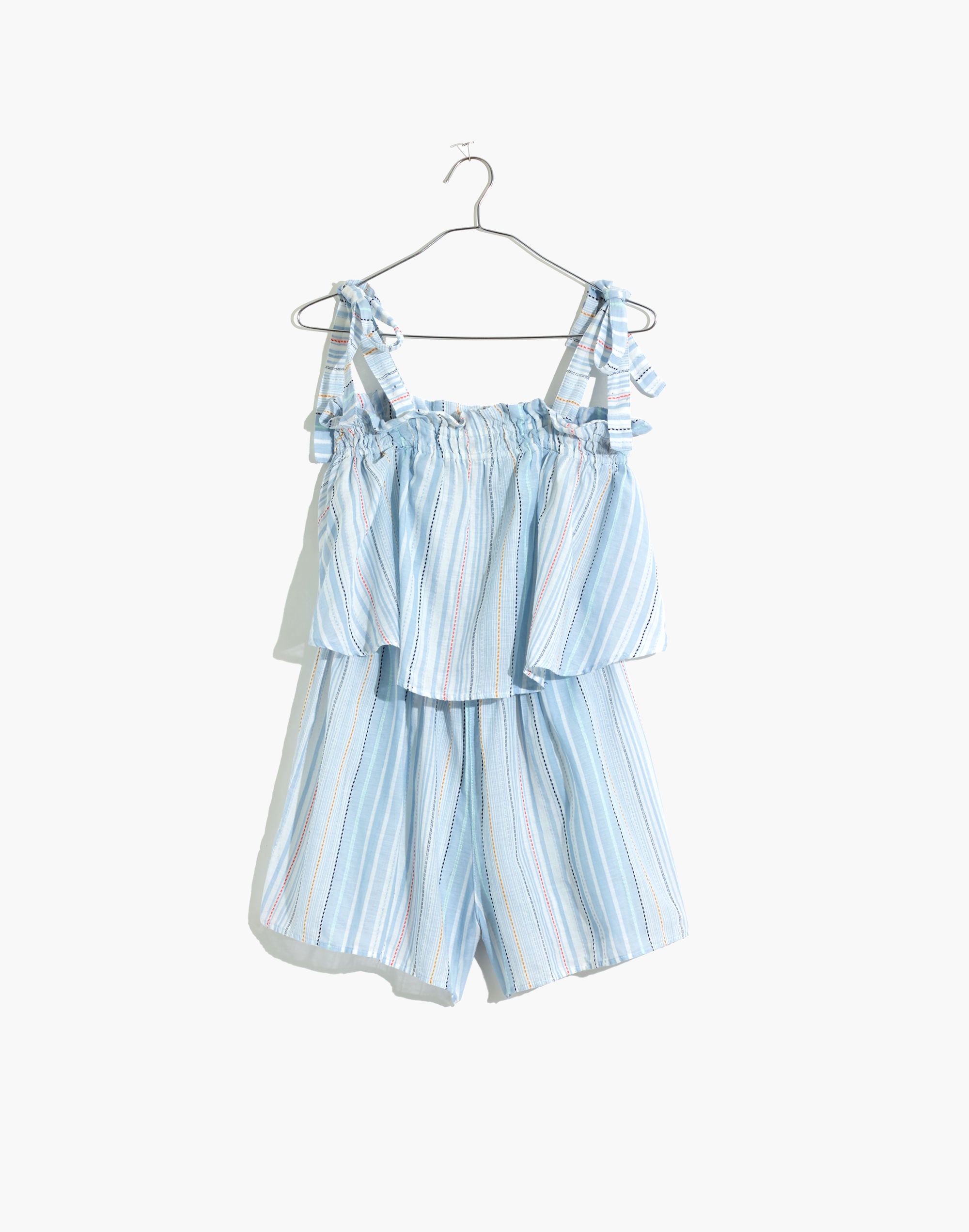 Tie-Strap Overlay Cover-Up Romper