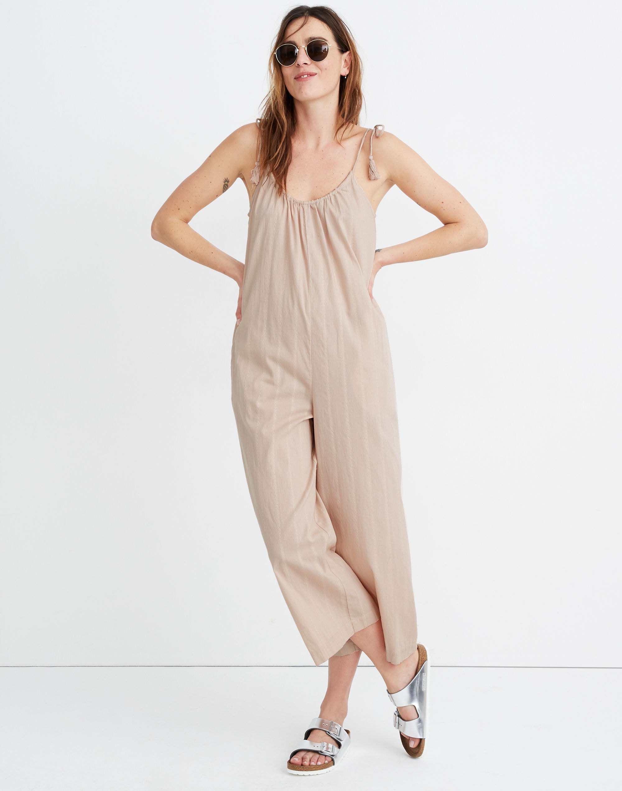 Tie-Strap Cover-Up Jumpsuit