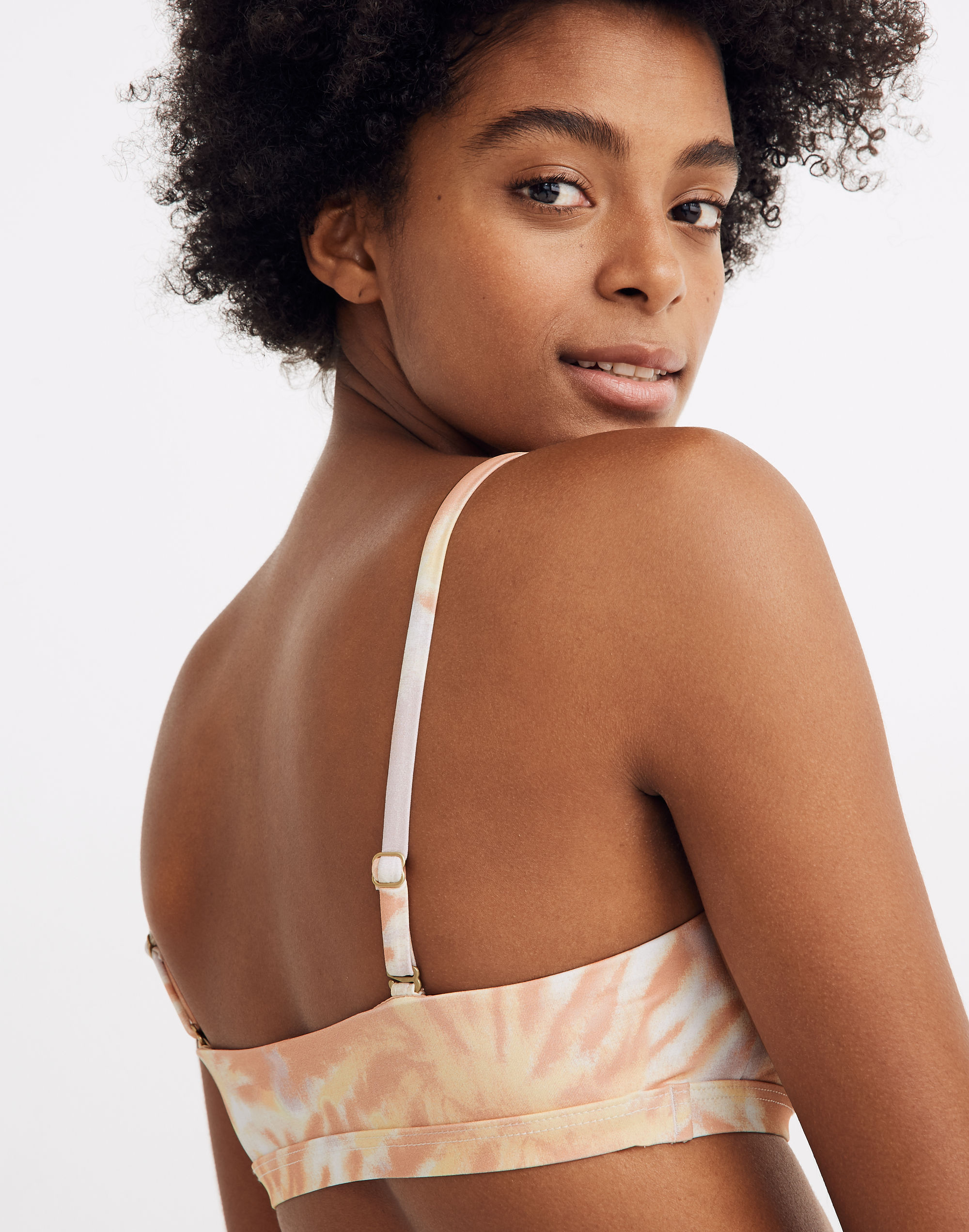 Madewell Second Wave Sport Bikini Top in Tie-Dye Print