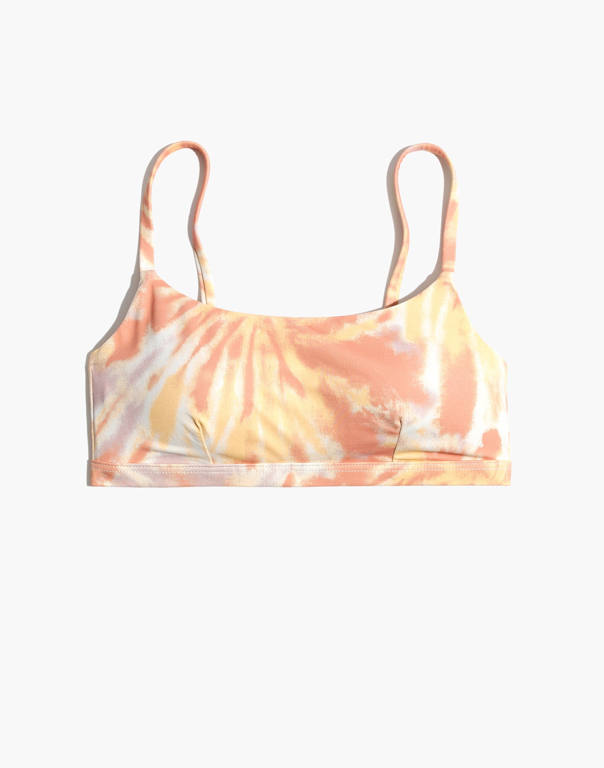 Madewell Second Wave Sport Bikini Top in Tie-Dye Print