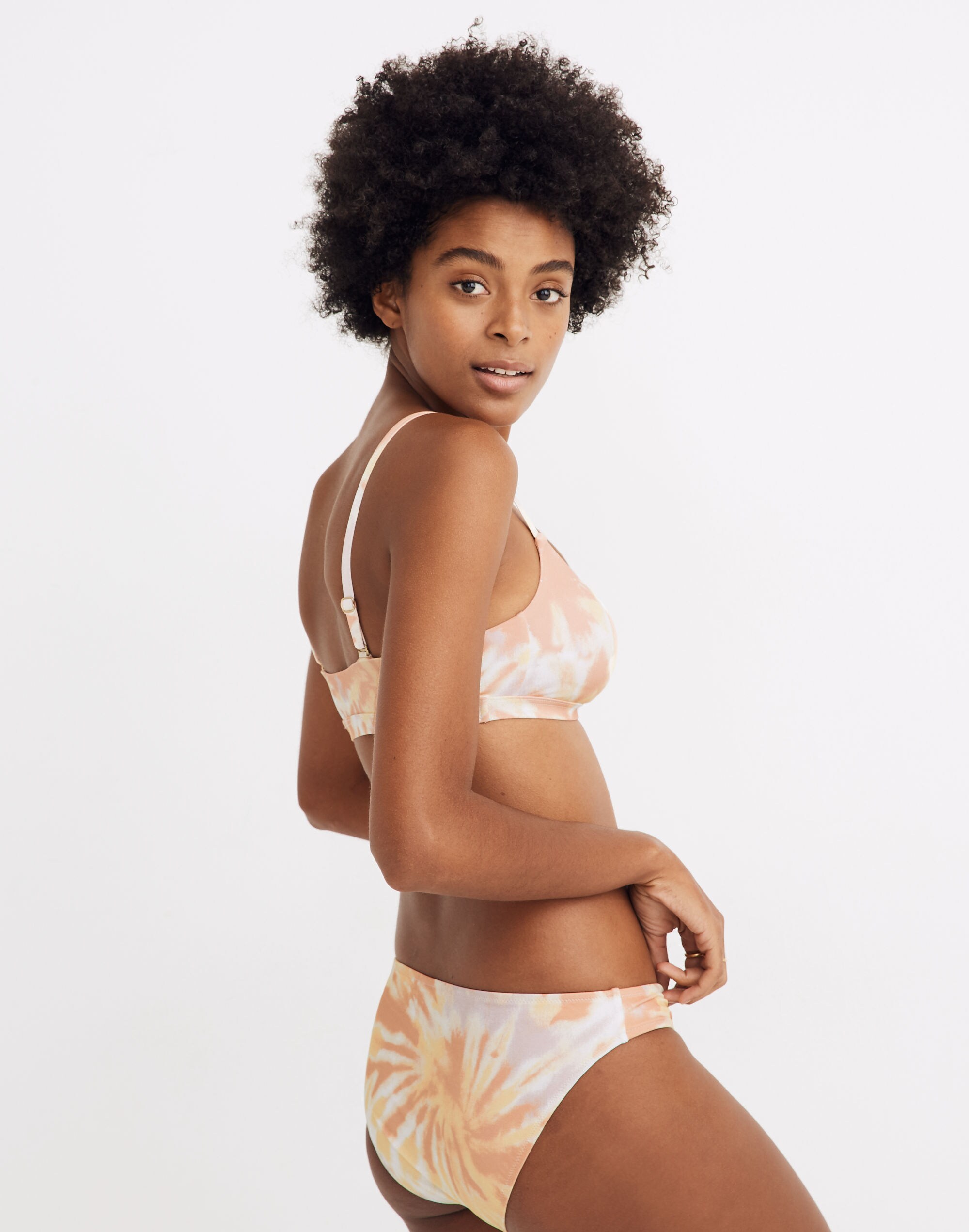 Madewell Second Wave Classic Bikini Bottom in Tie-Dye Print