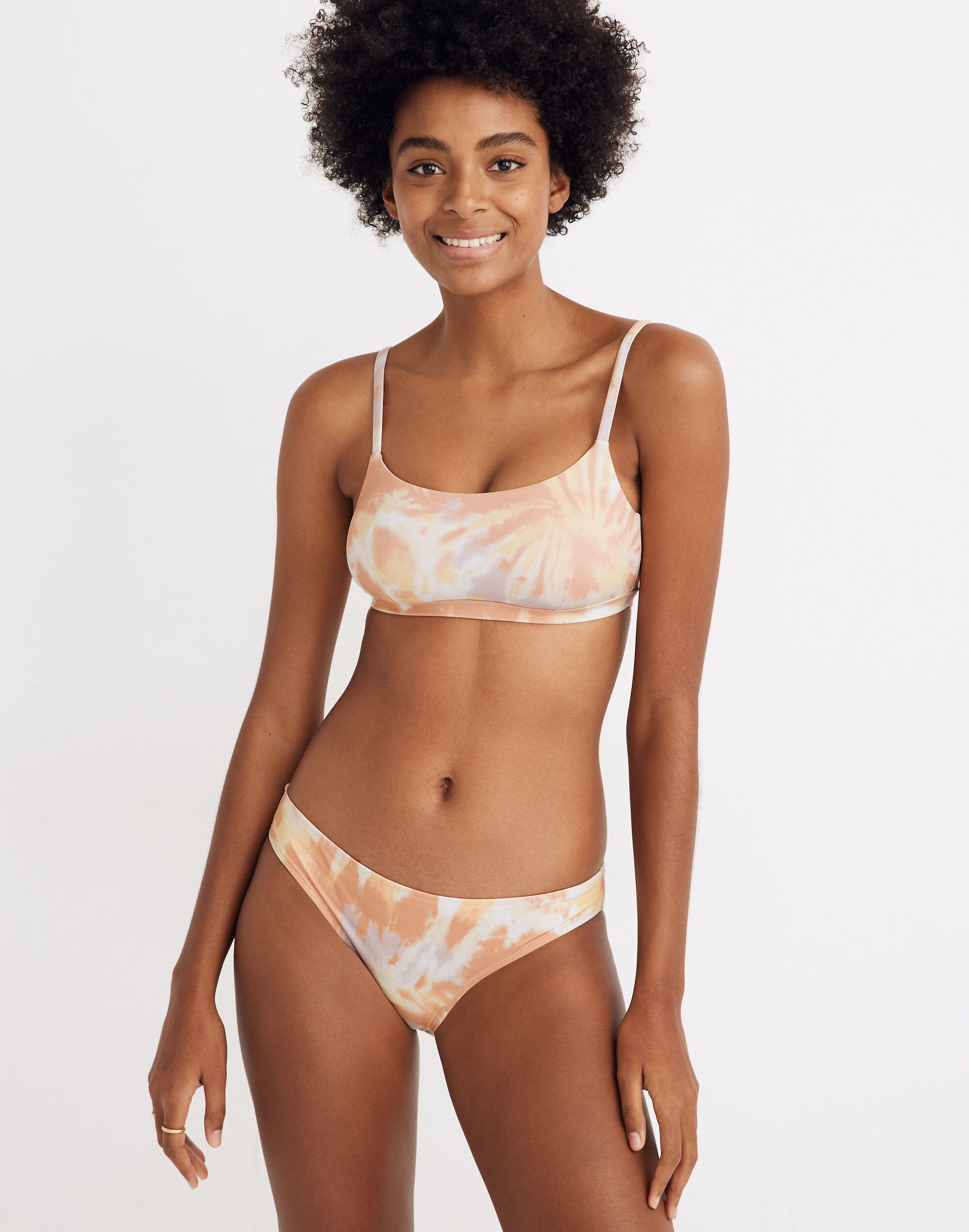 Madewell Second Wave Classic Bikini Bottom in Tie-Dye Print