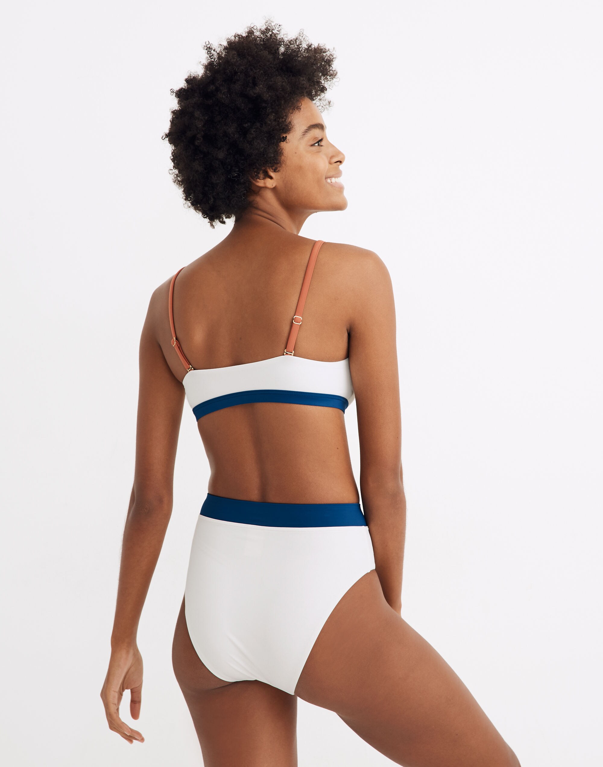Madewell Second Wave High-Cut Bikini Bottom in Colorblock