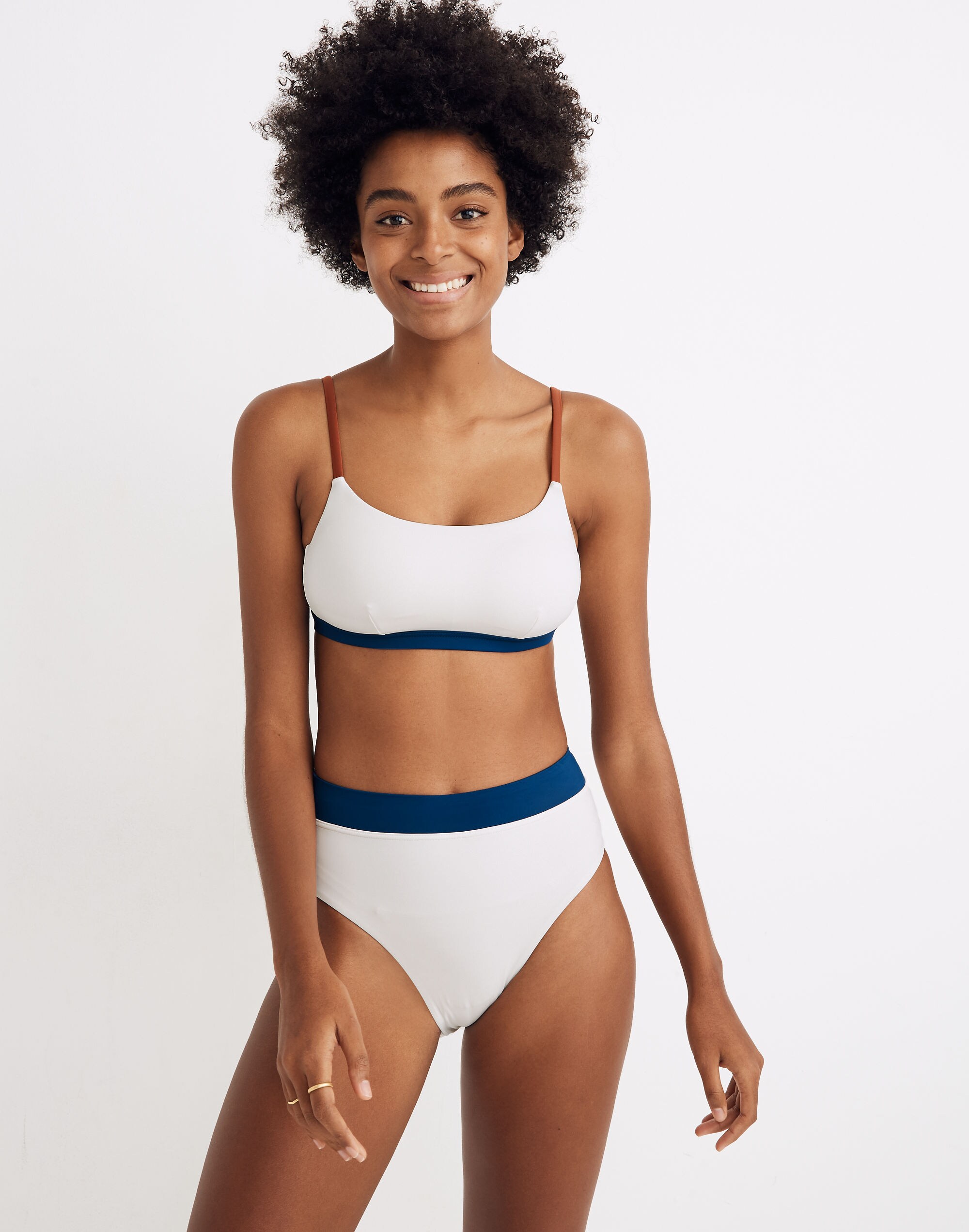 Madewell Second Wave Sport Bikini Top in Colorblock