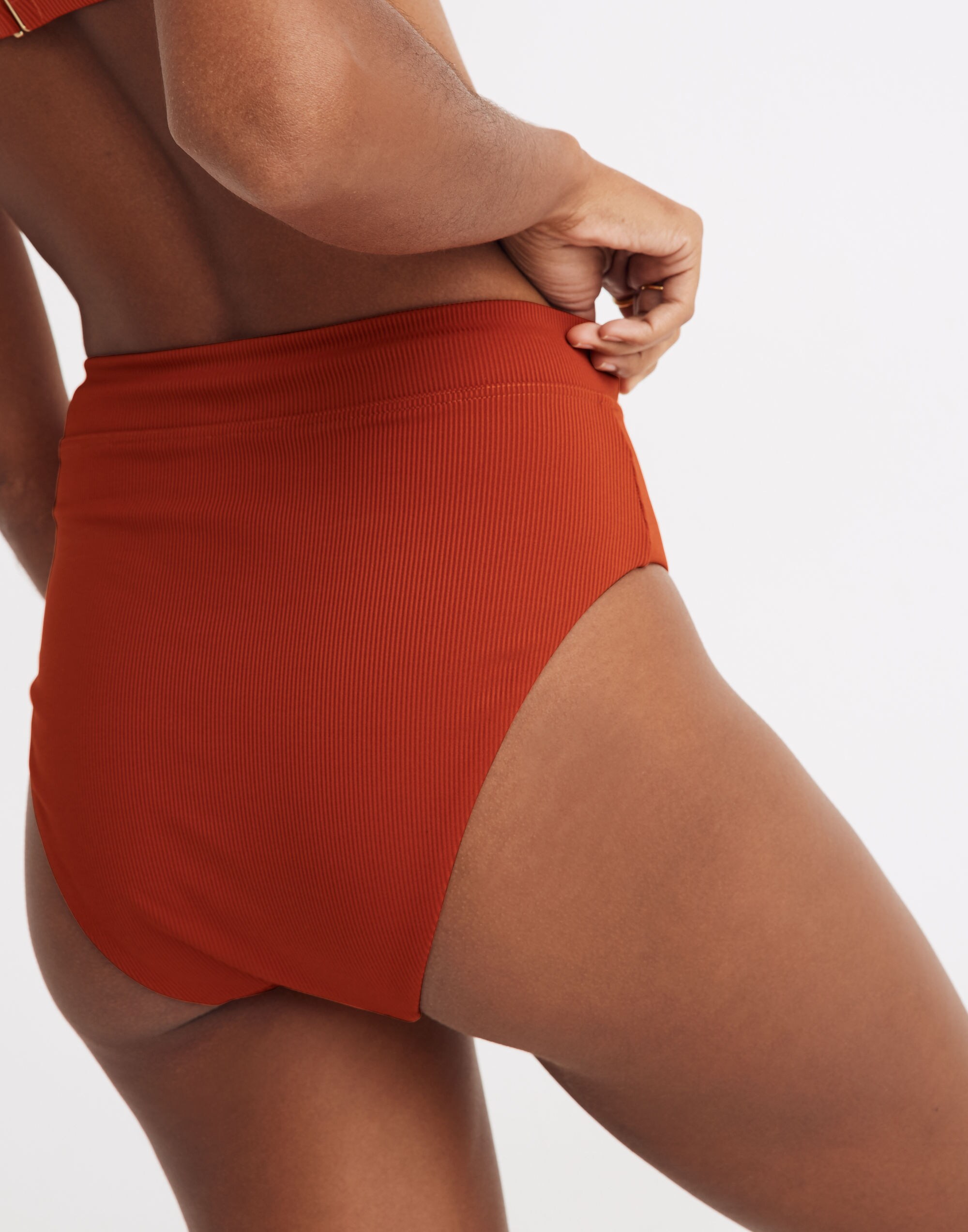 Madewell Second Wave Ribbed High-Cut Bikini Bottom