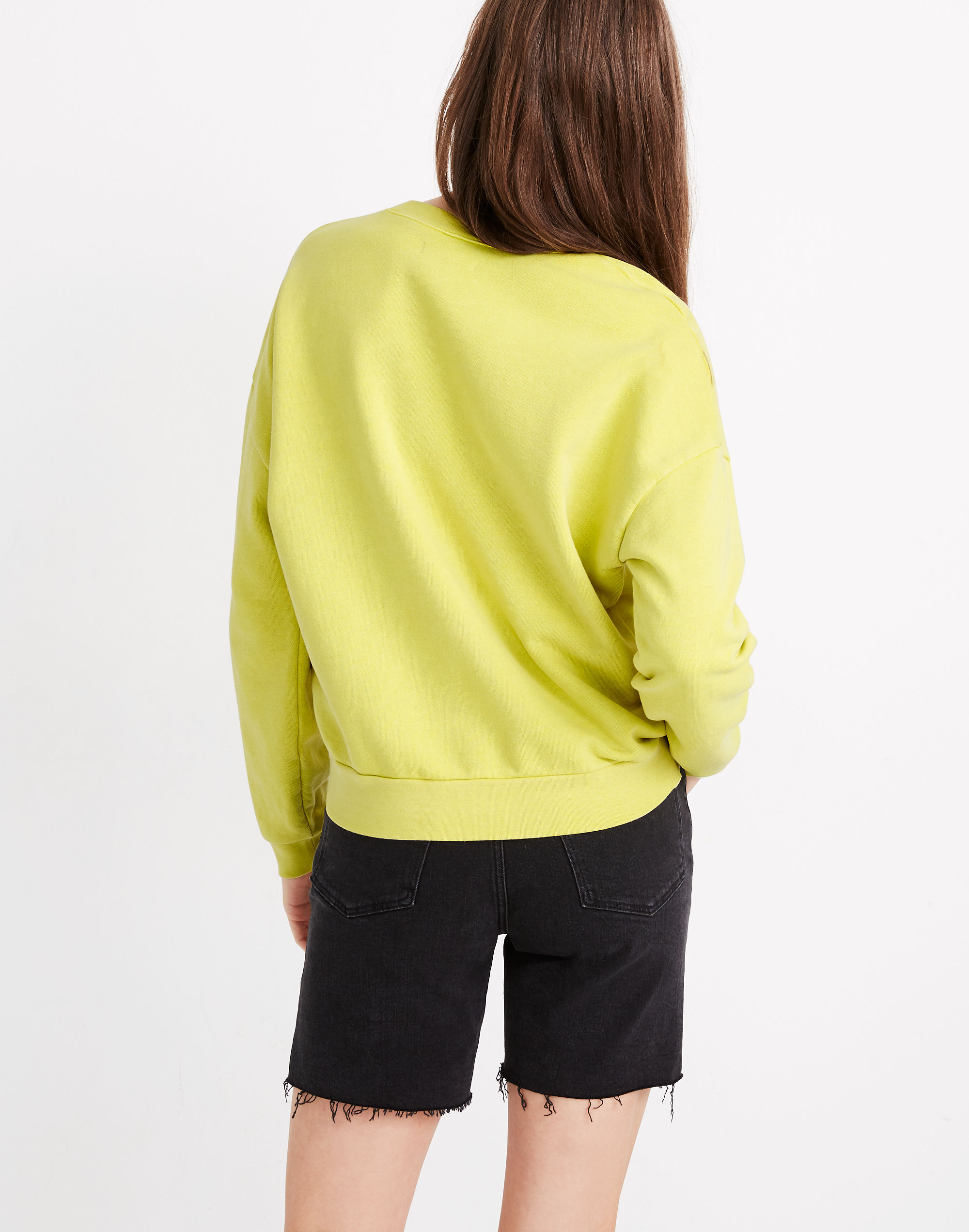 Garment-Dyed Oversized Sweatshirt in Faded Neon