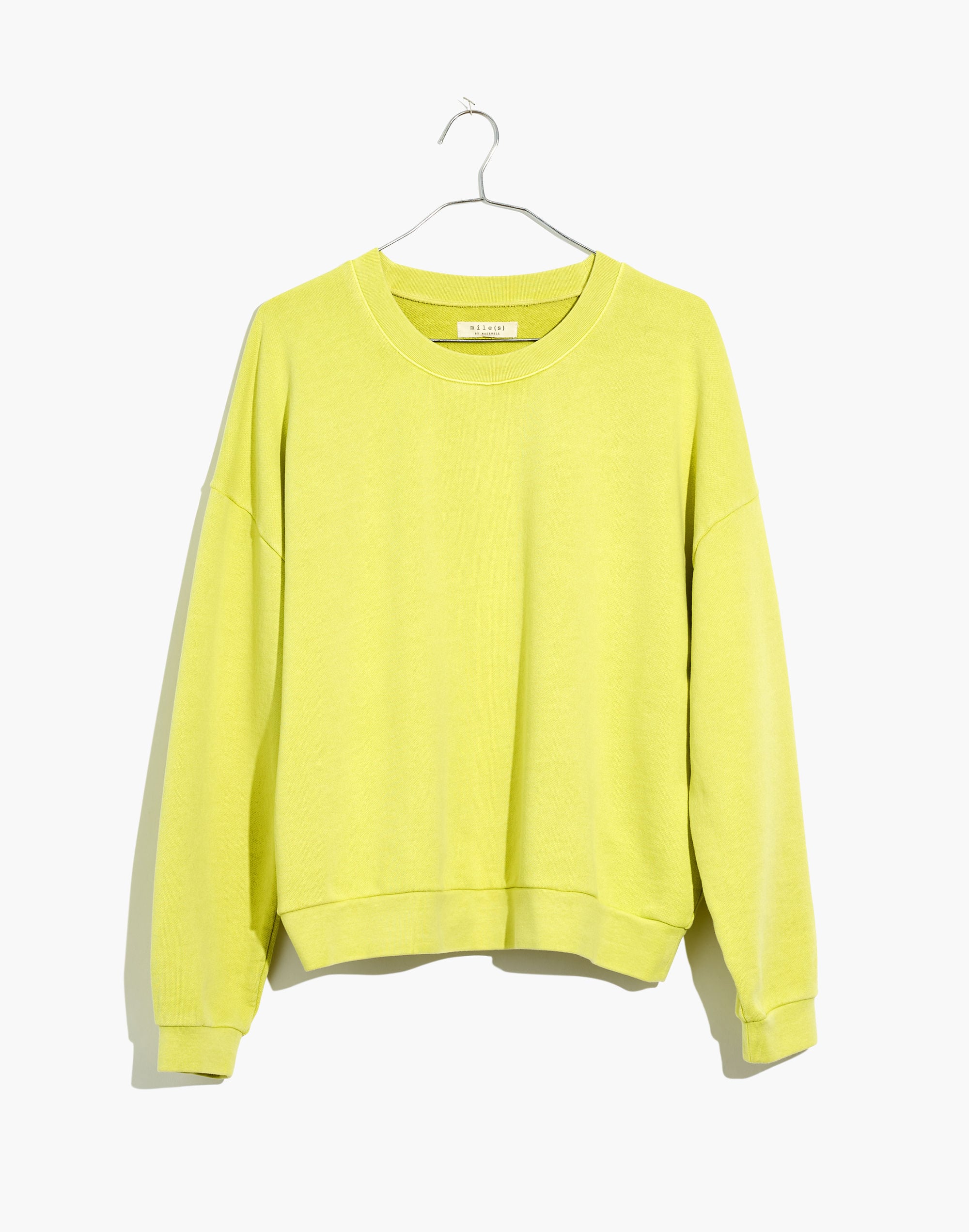 Garment-Dyed Oversized Sweatshirt in Faded Neon