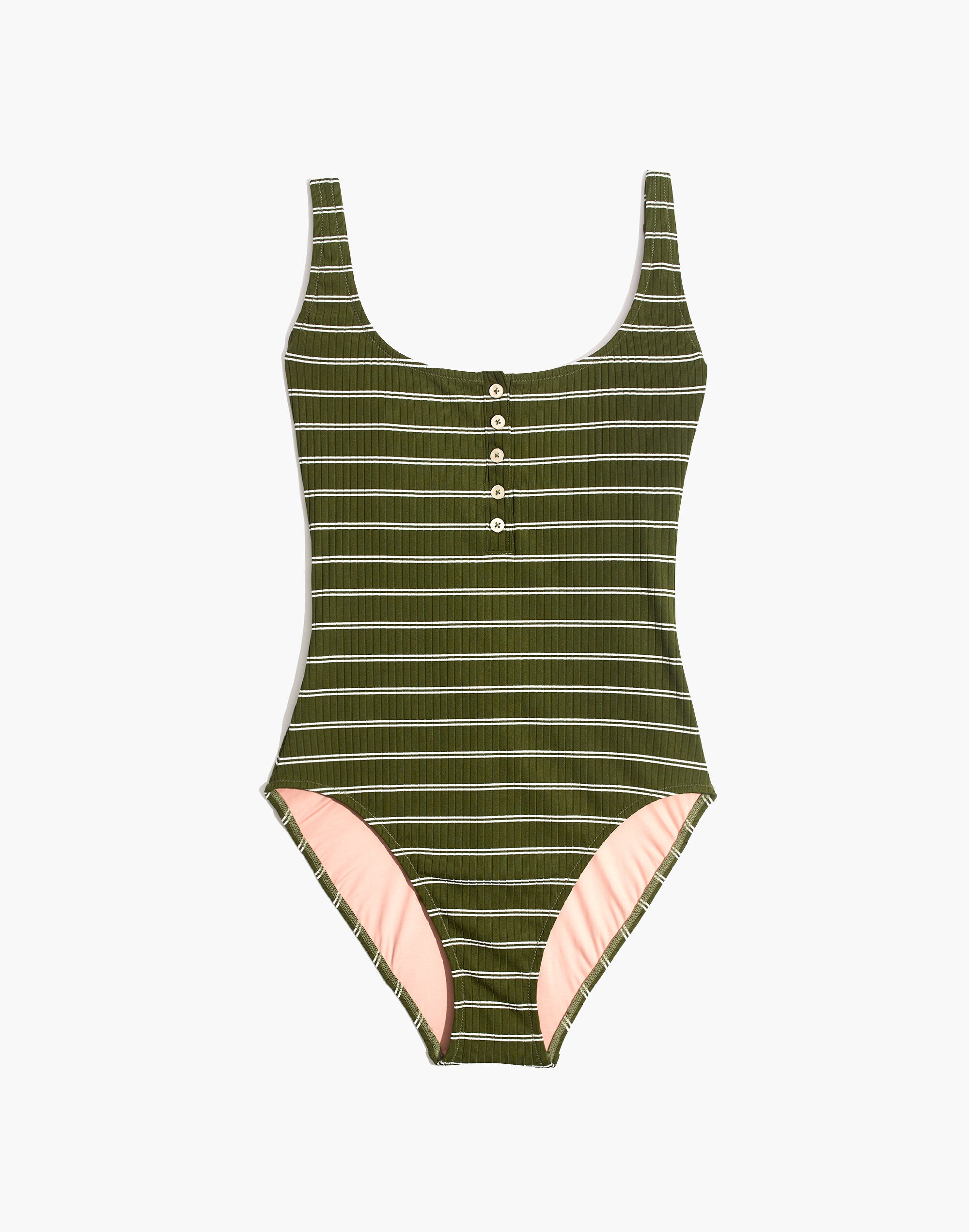 Madewell Henley One-Piece Swimsuit in Stripe
