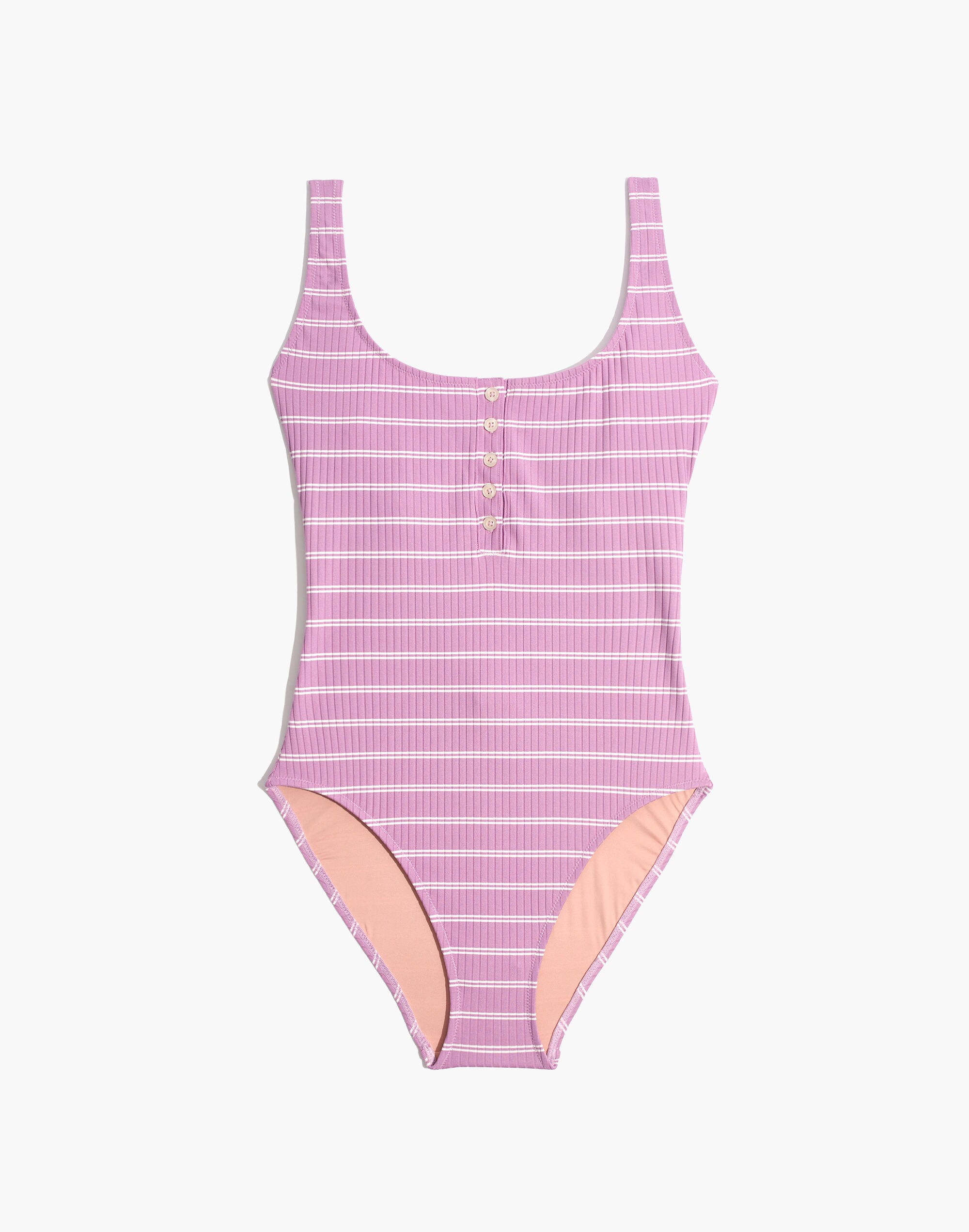 Madewell Henley One-Piece Swimsuit in Stripe