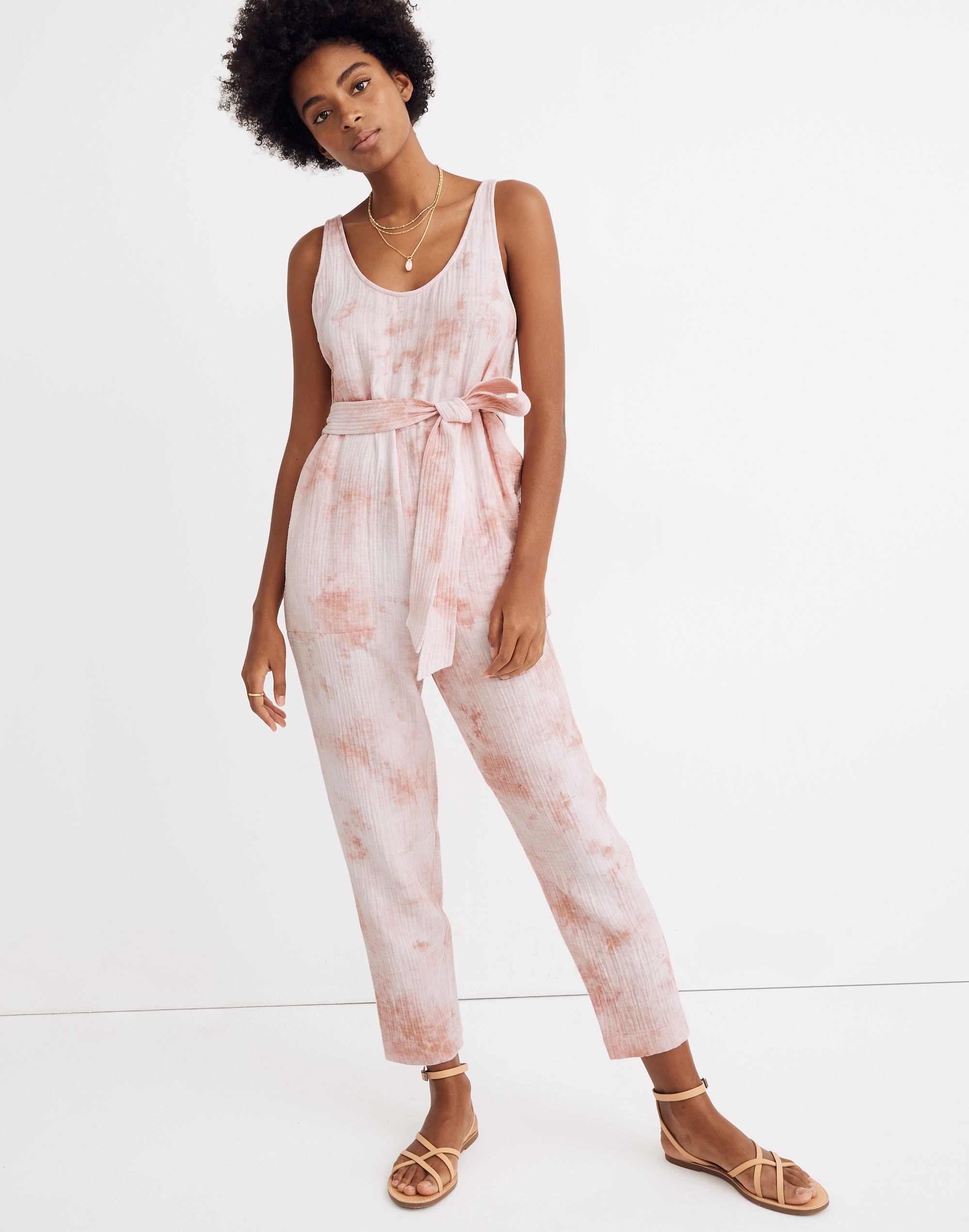 tie-dye cover-up jumpsuit