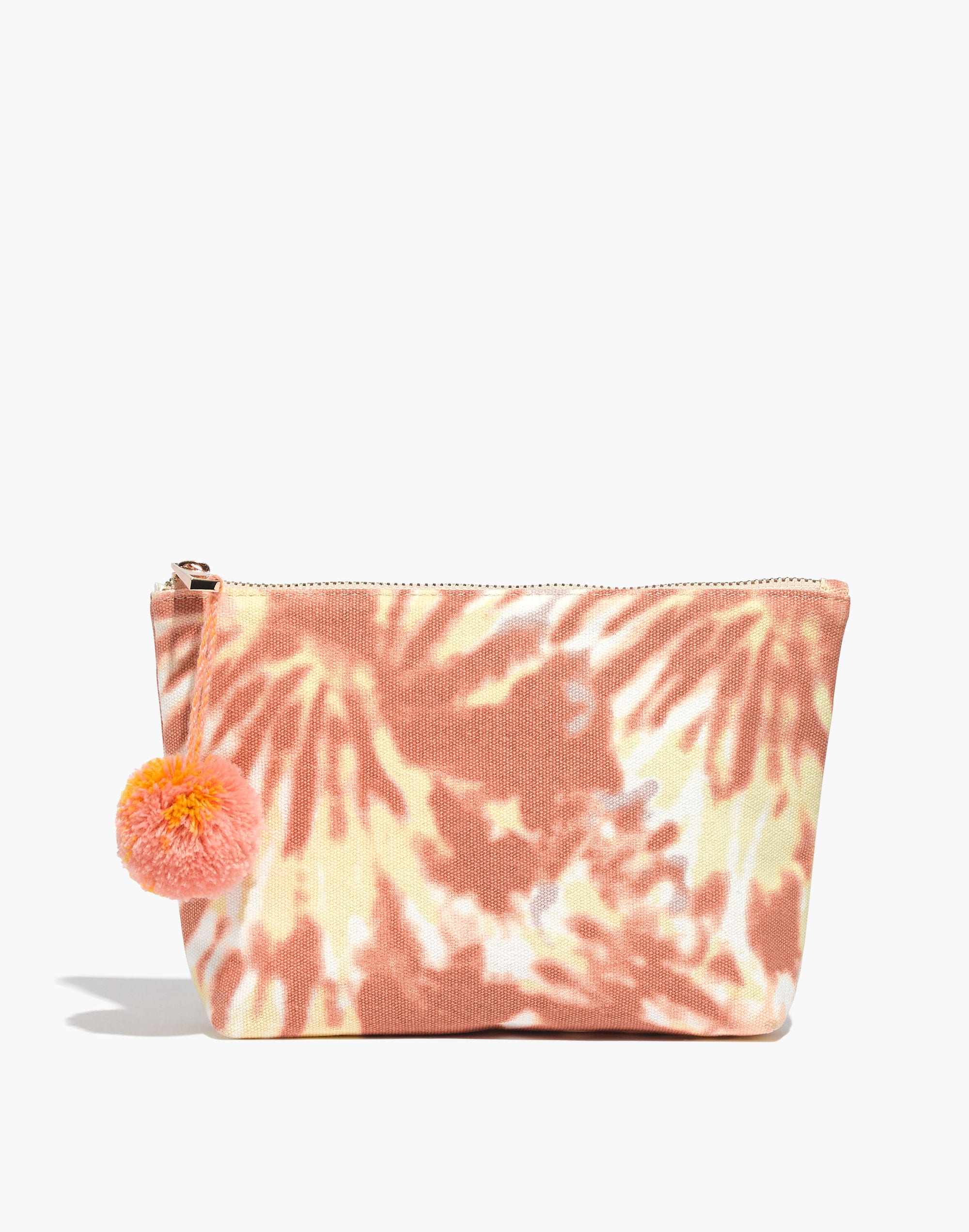 Canvas Small Pom-Pom Pouch in Tie-Dye Print