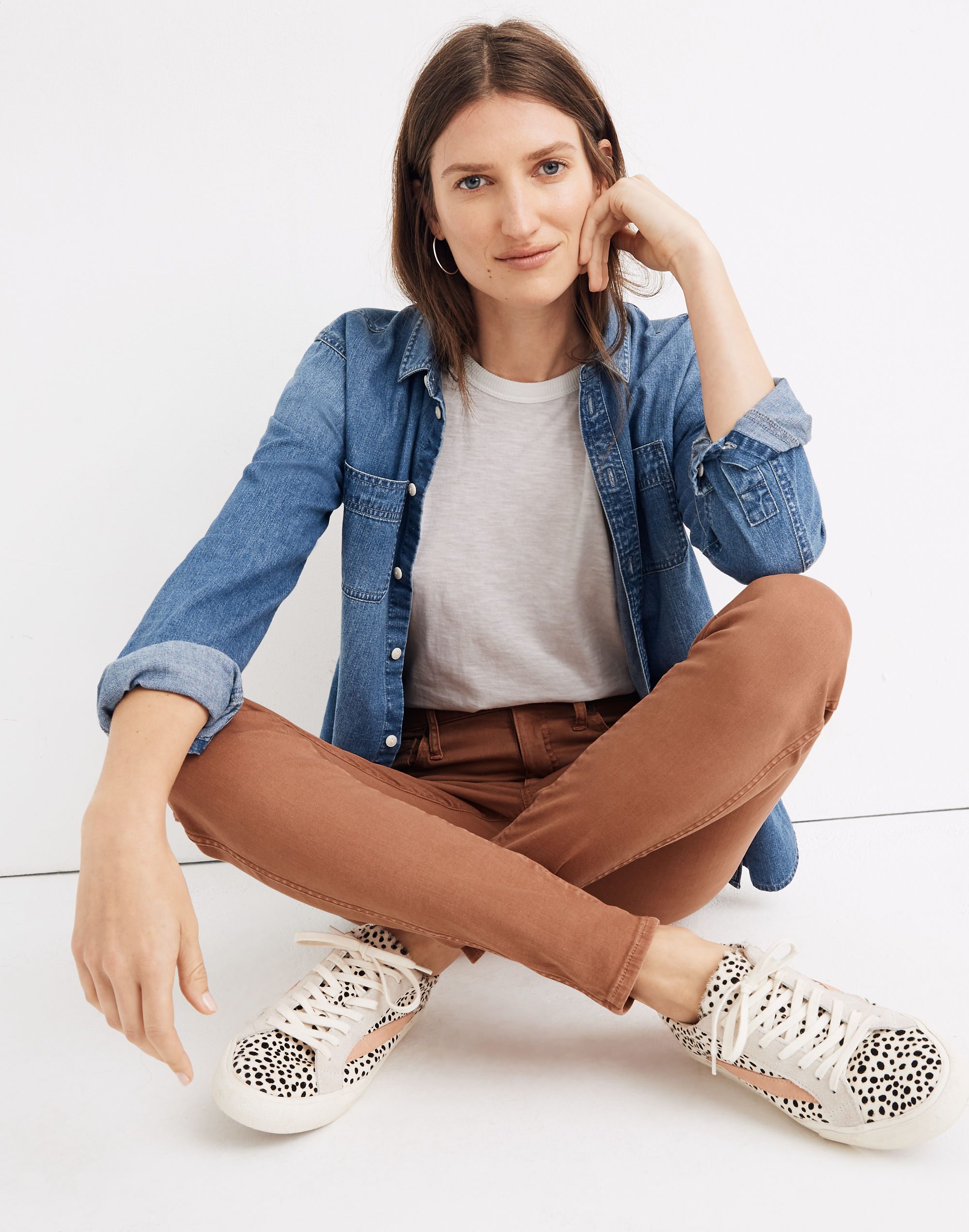 10" High-Rise Skinny Jeans: Garment-Dyed TENCEL&trade; Denim Edition