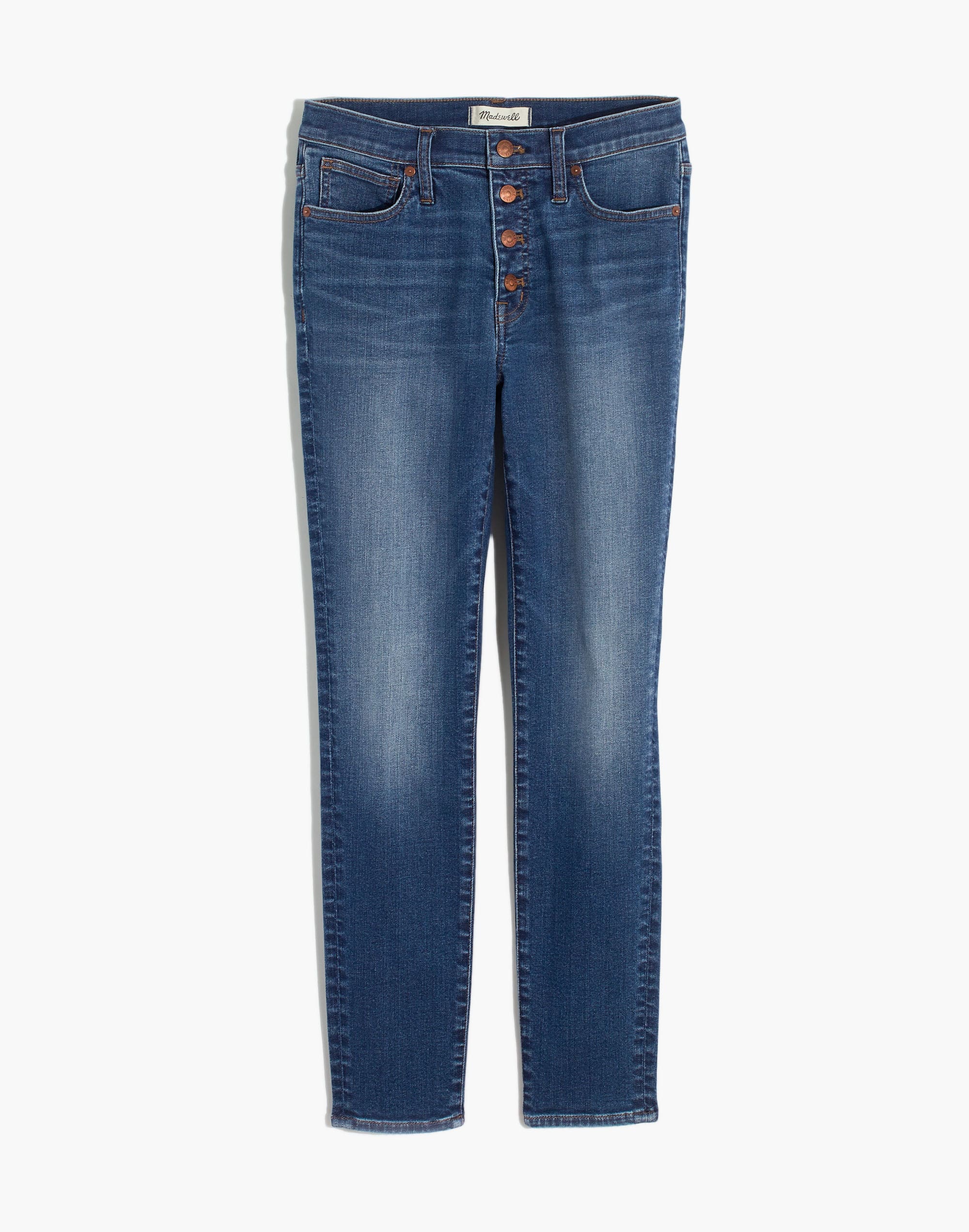 Petite 9" Mid-Rise Skinny Crop Jeans: Button-Front TENCEL&trade; Denim Edition