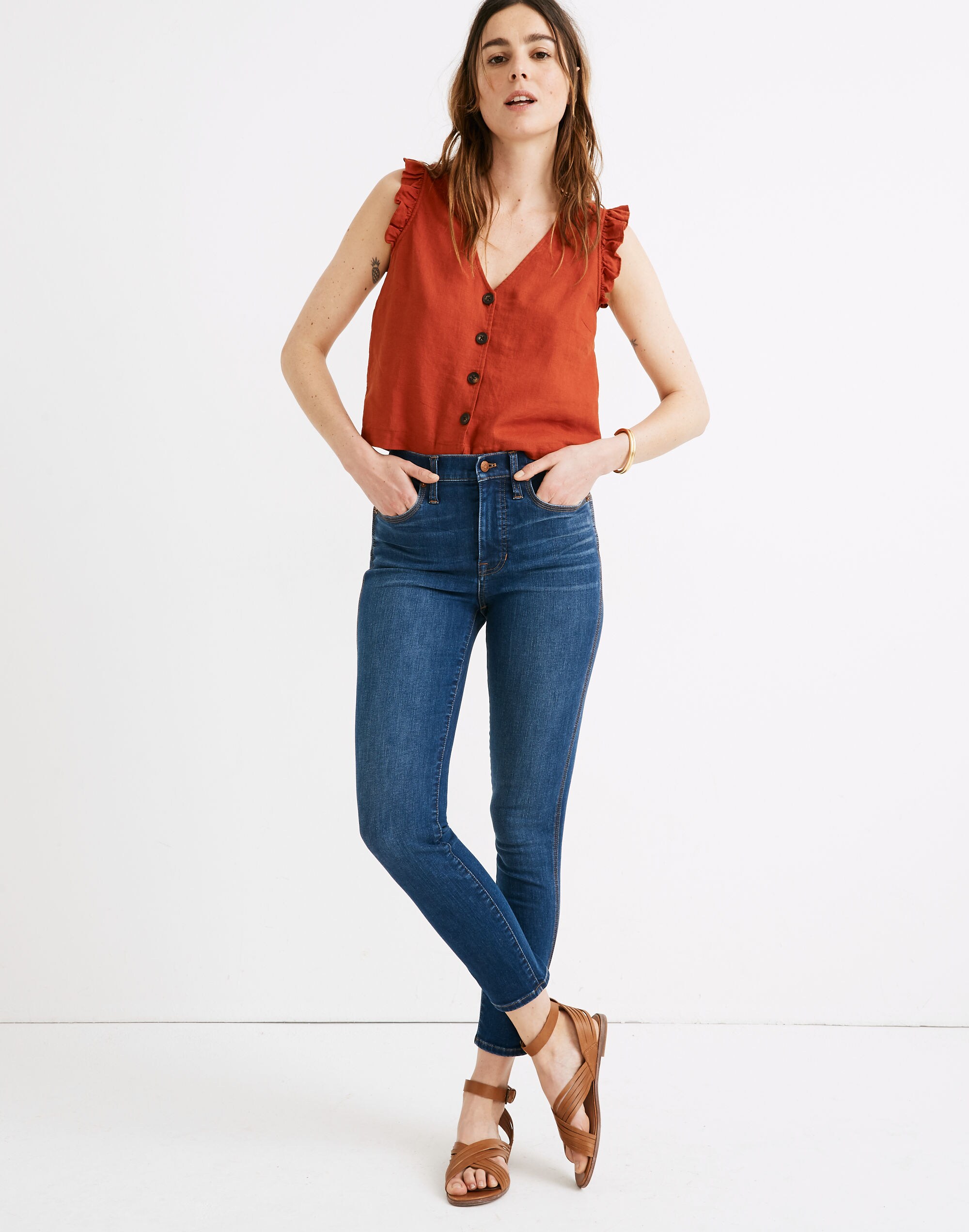 10" High-Rise Skinny Crop Jeans in Feldspar Wash: Retro Pocket Edition