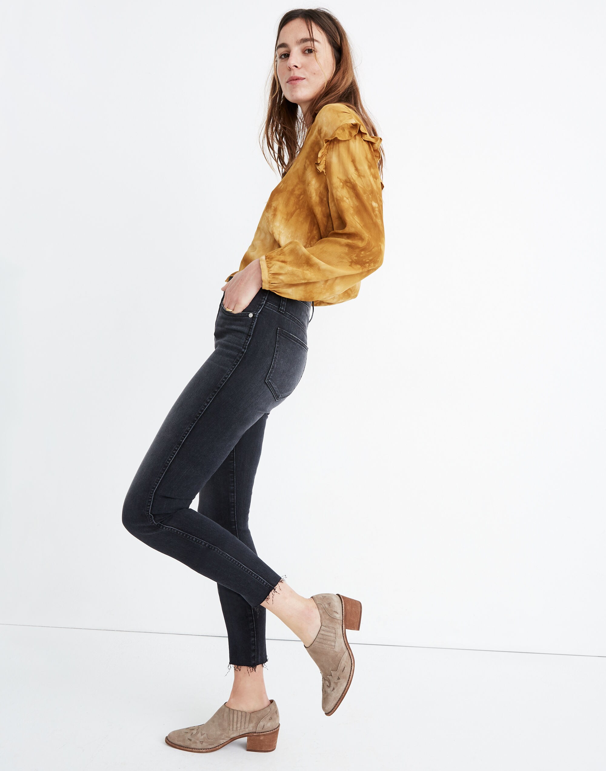 10" High-Rise Skinny Crop Jeans in Hartland Wash
