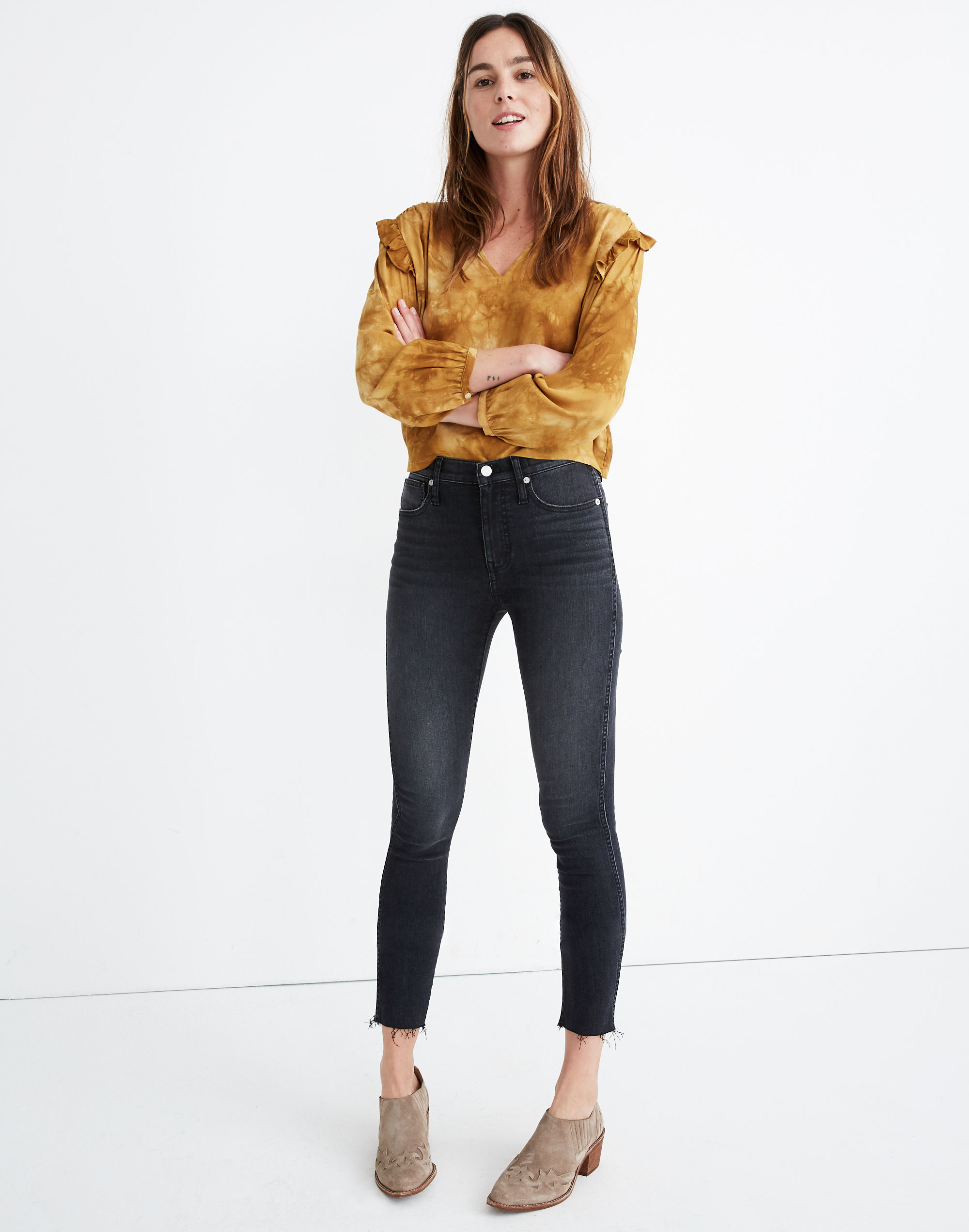10 high-rise skinny crop jeans in hartland wash