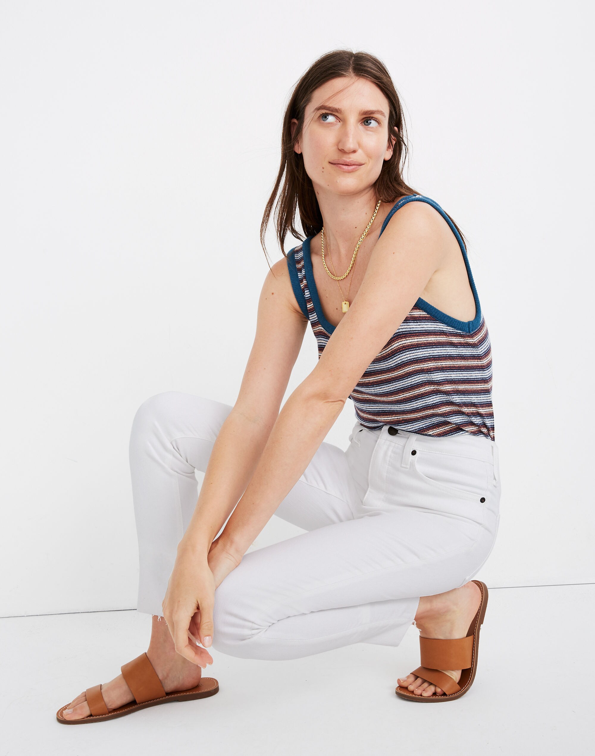 11" High-Rise Skinny Jeans in Pure White: Raw-Hem Edition