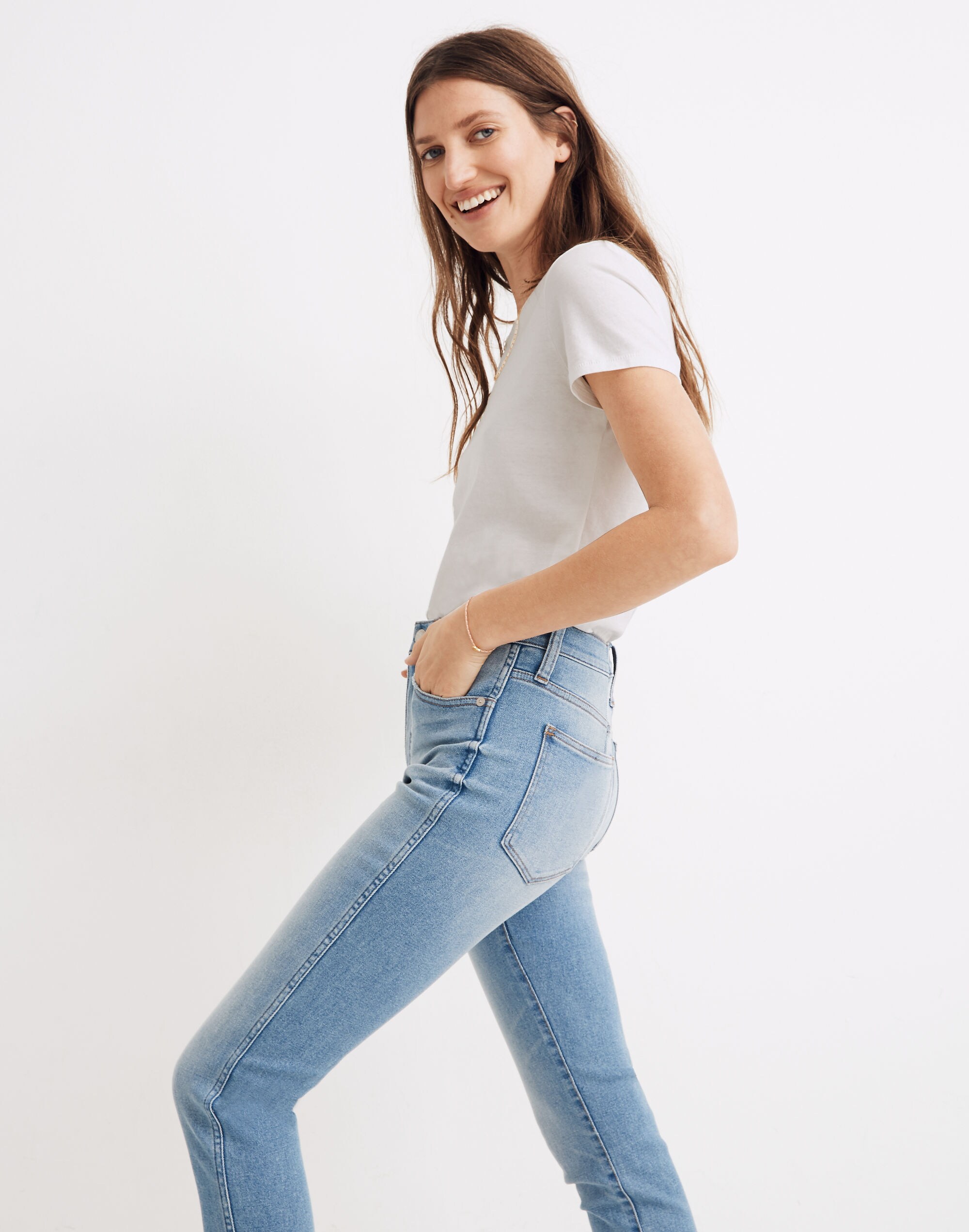 Petite 10" High-Rise Skinny Crop Jeans in Horne Wash