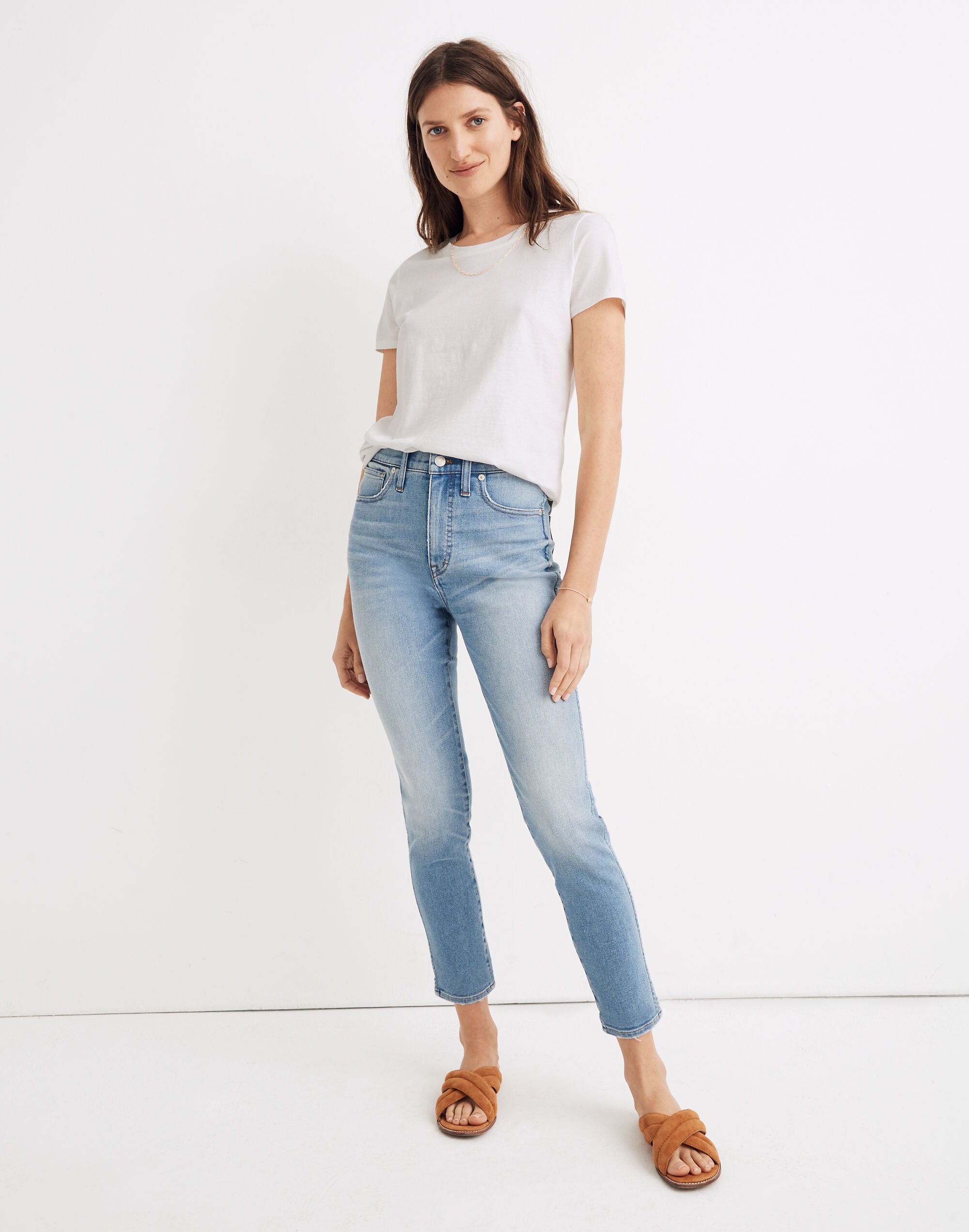 10" High-Rise Skinny Crop Jeans in Horne Wash