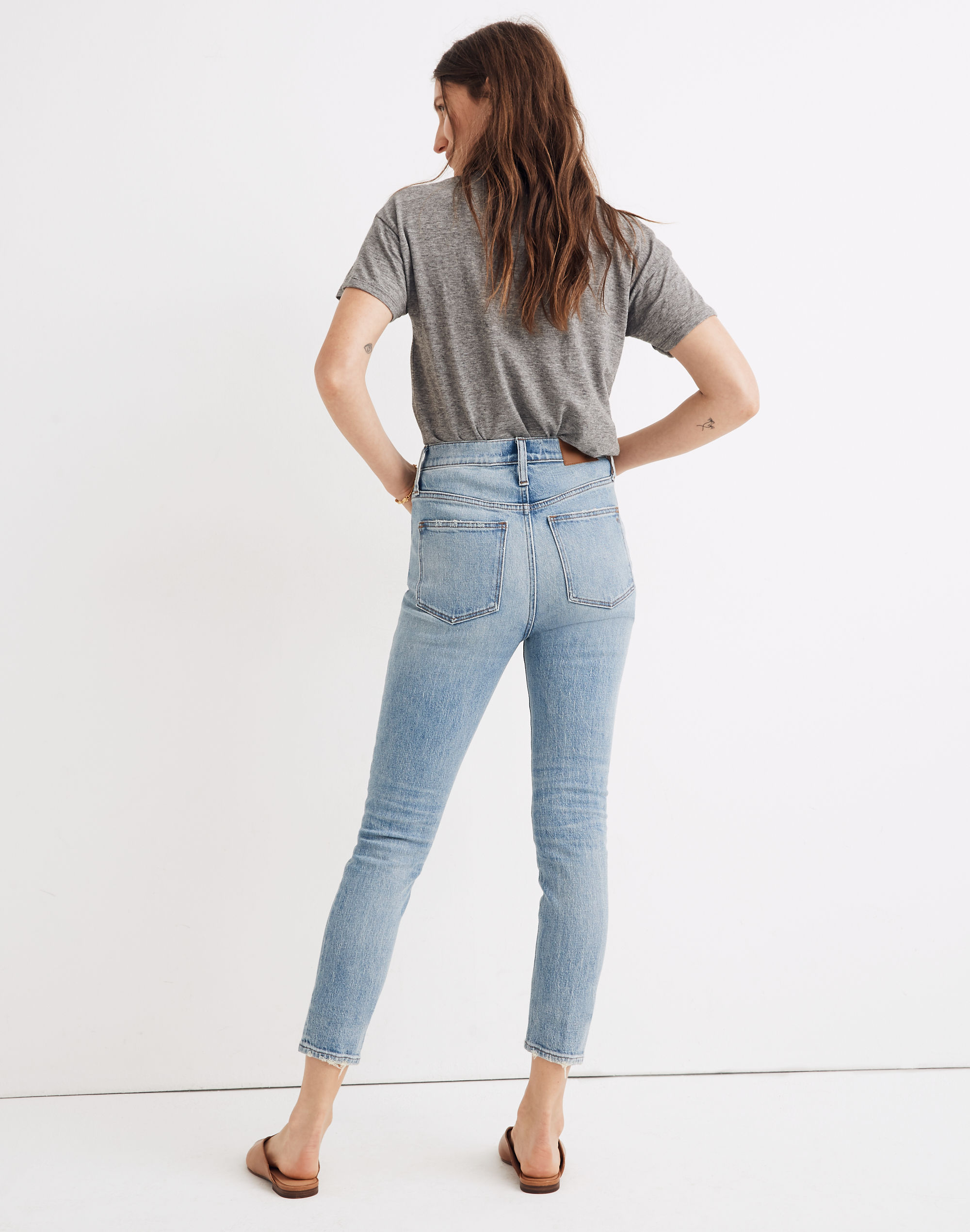 11" High-Rise Skinny Crop Jeans in Gleeson Wash