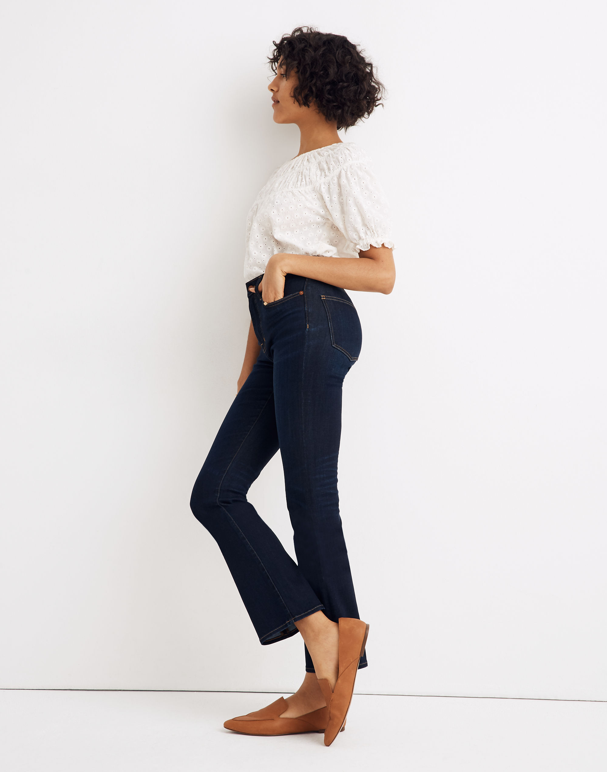 Curvy Cali Demi-Boot Jeans in Larkspur Wash: TENCEL&trade; Denim Edition