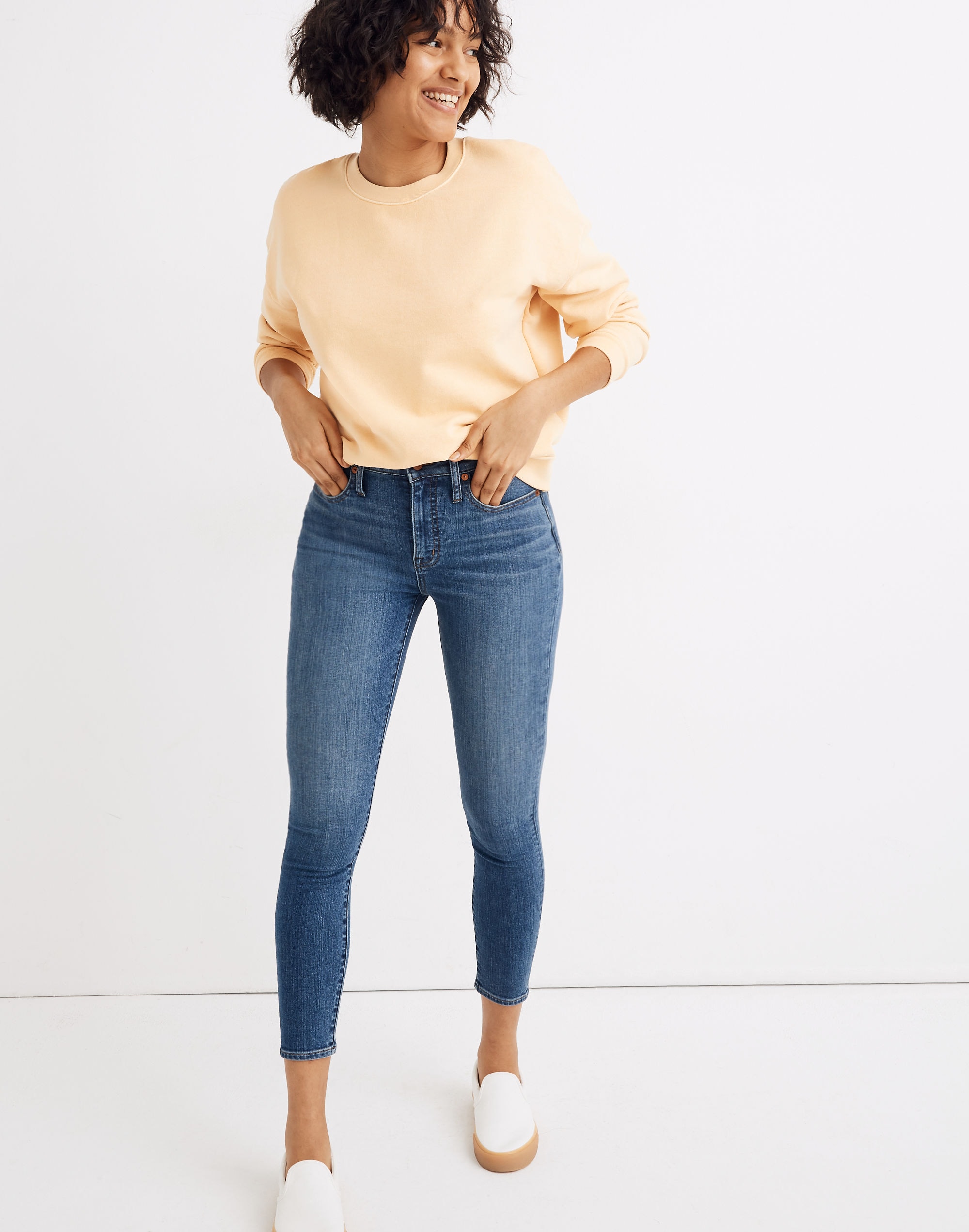 curvy high-rise skinny crop jeans in dalstrom wash