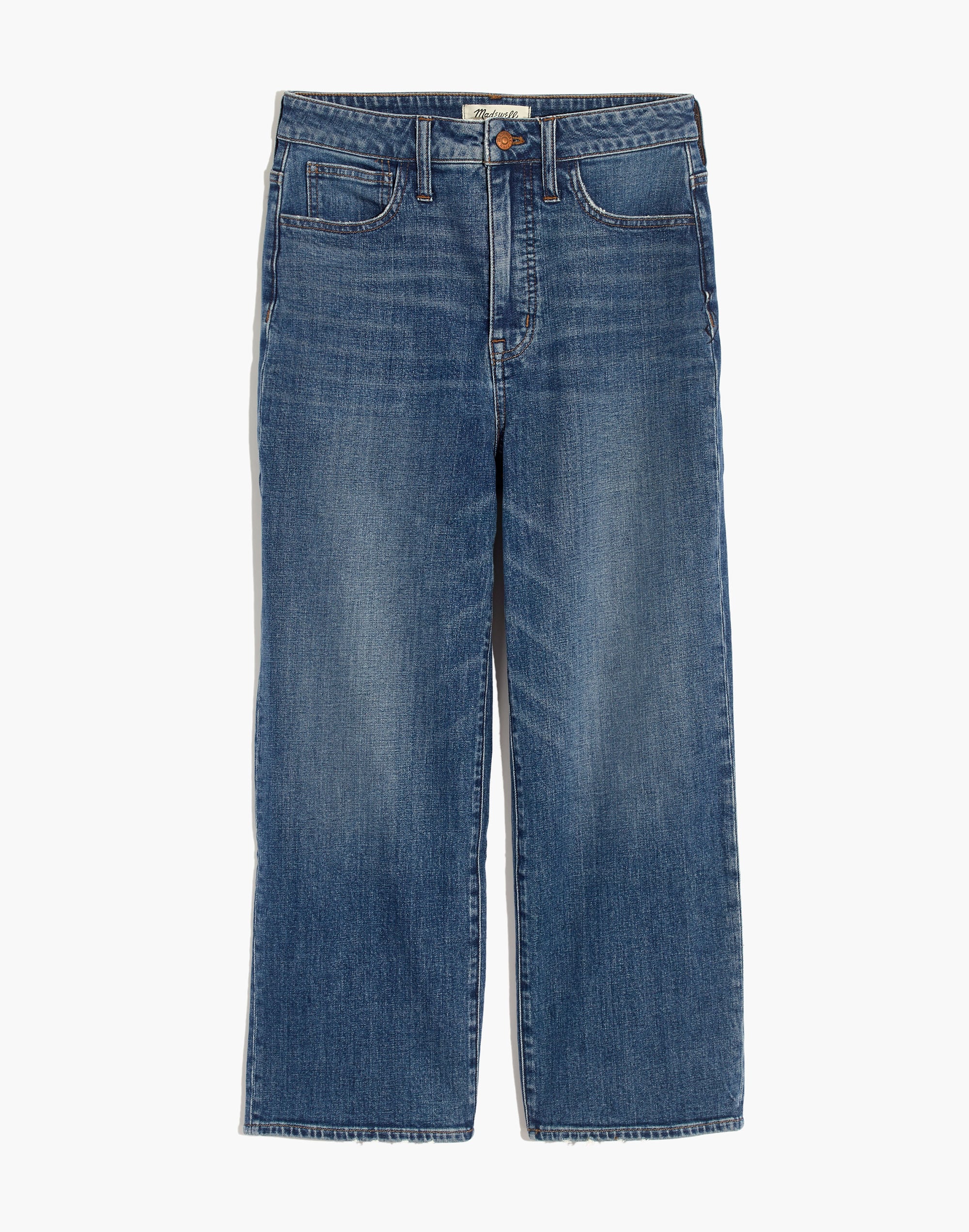 Petite Curvy Slim Wide-Leg Crop Jeans in Newington Wash