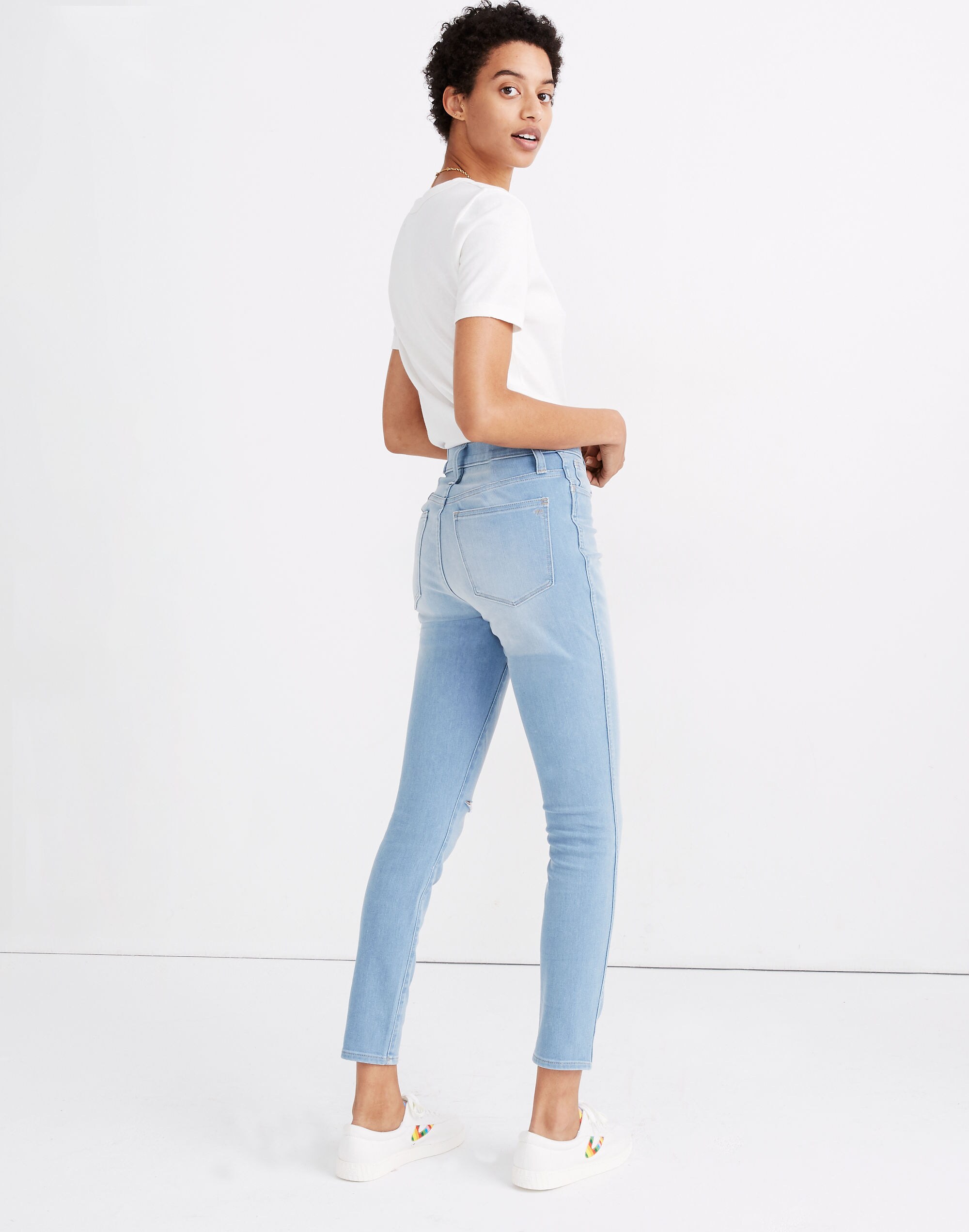 Tall 10" High-Rise Roadtripper Jeggings in Ashburn Wash: Knee-Slit Edition