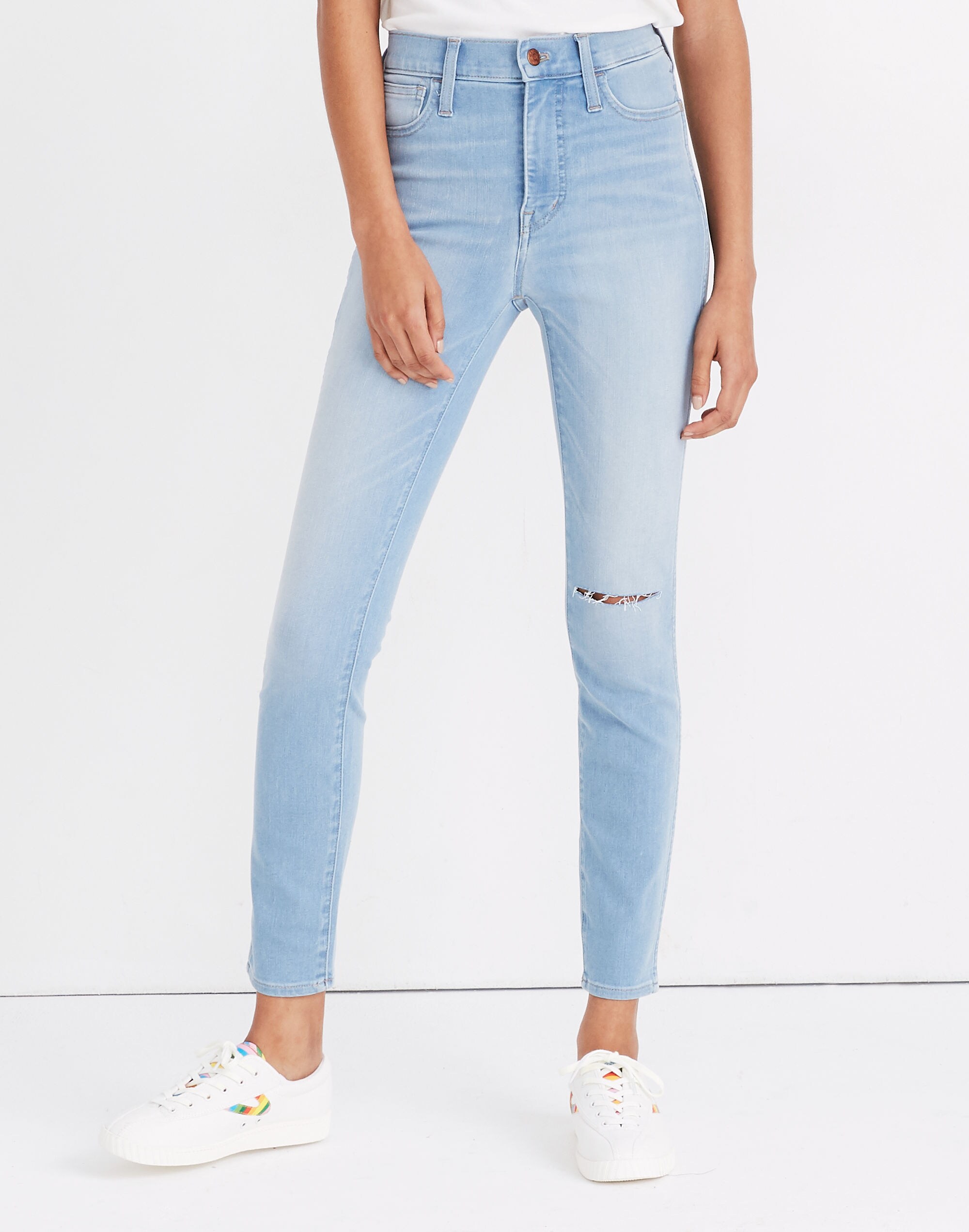 Tall 10" High-Rise Roadtripper Jeggings in Ashburn Wash: Knee-Slit Edition