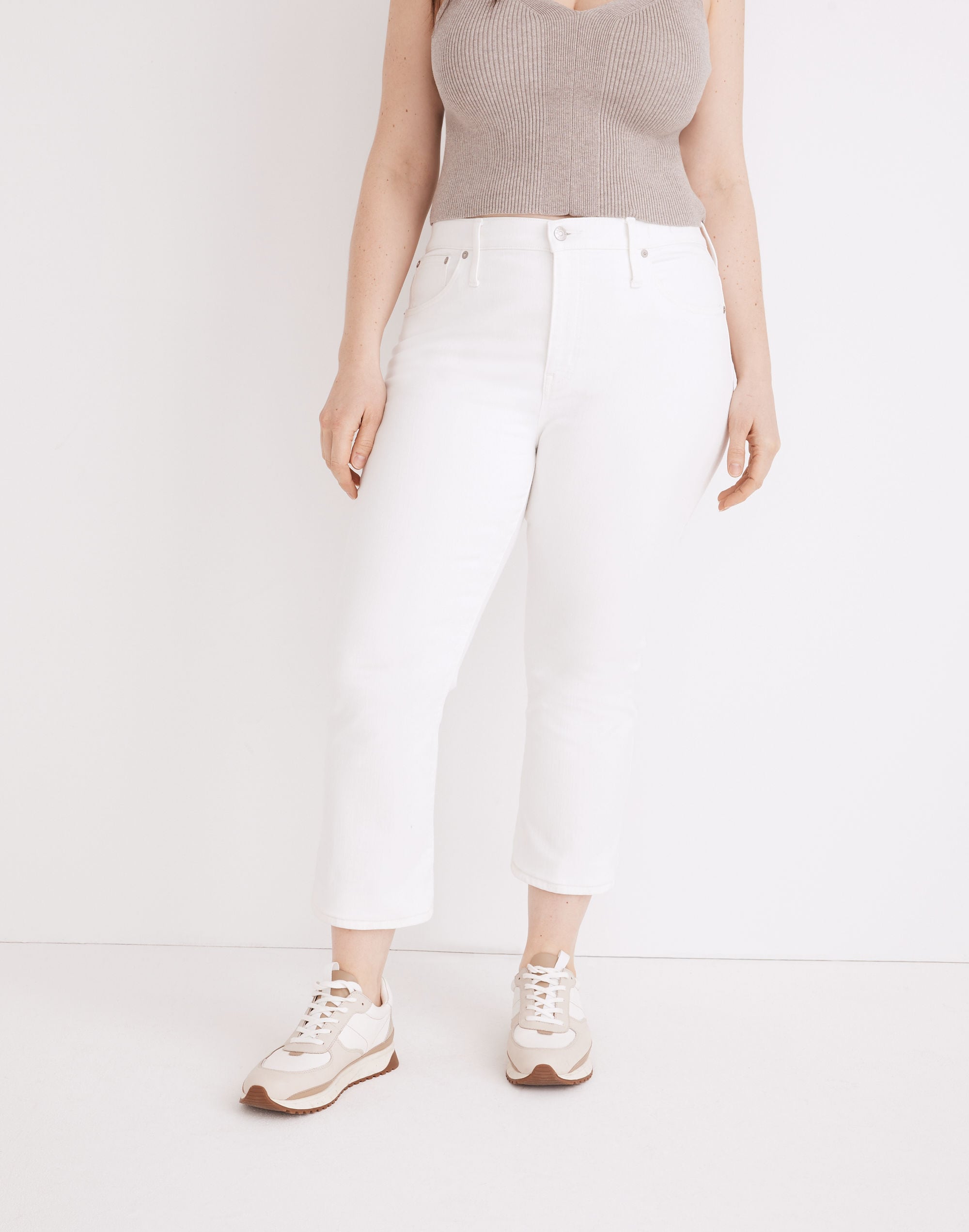 Cali Demi-Boot Jeans in Pure White