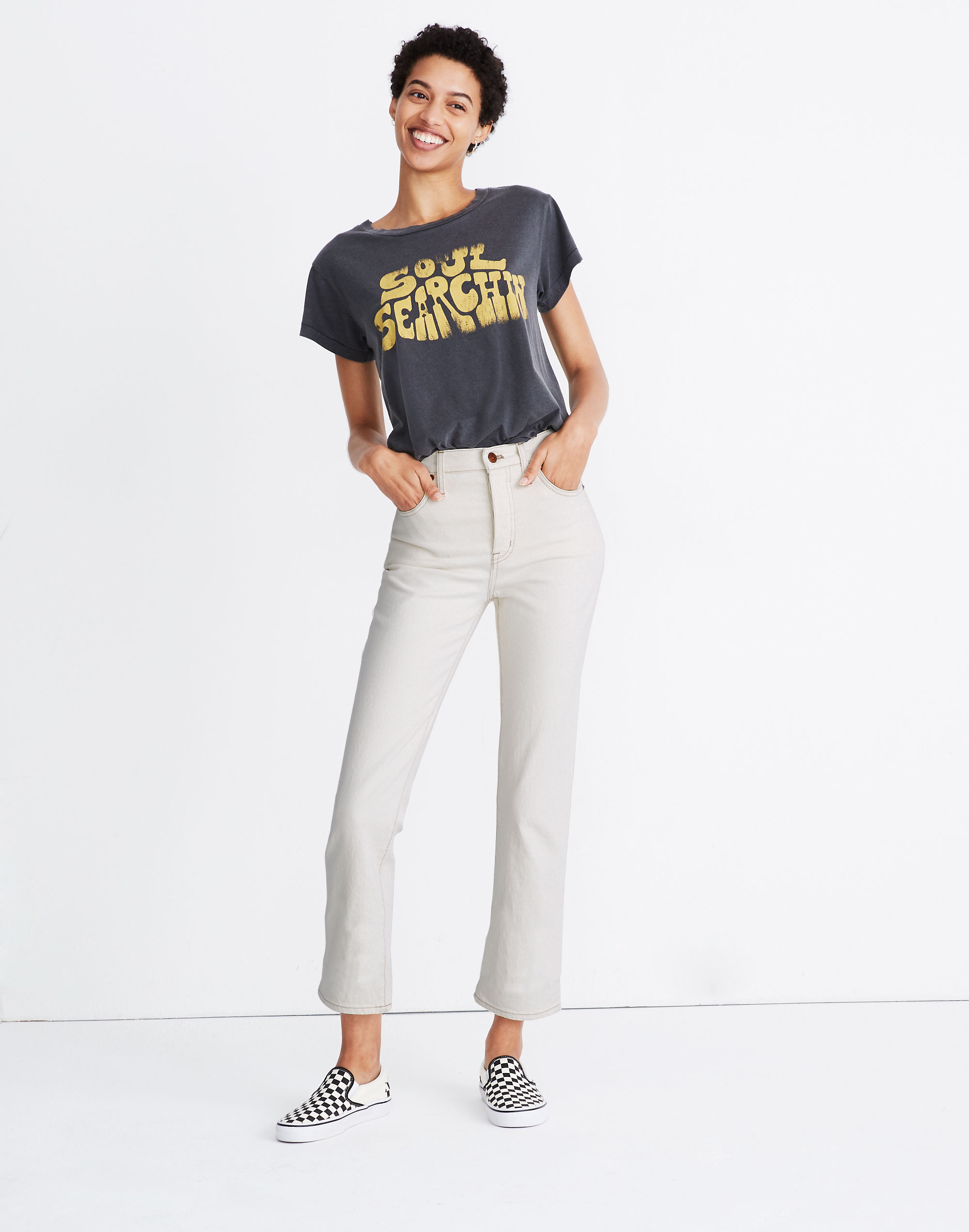 Petite Slim Demi-Boot Jeans in Cloud Lining