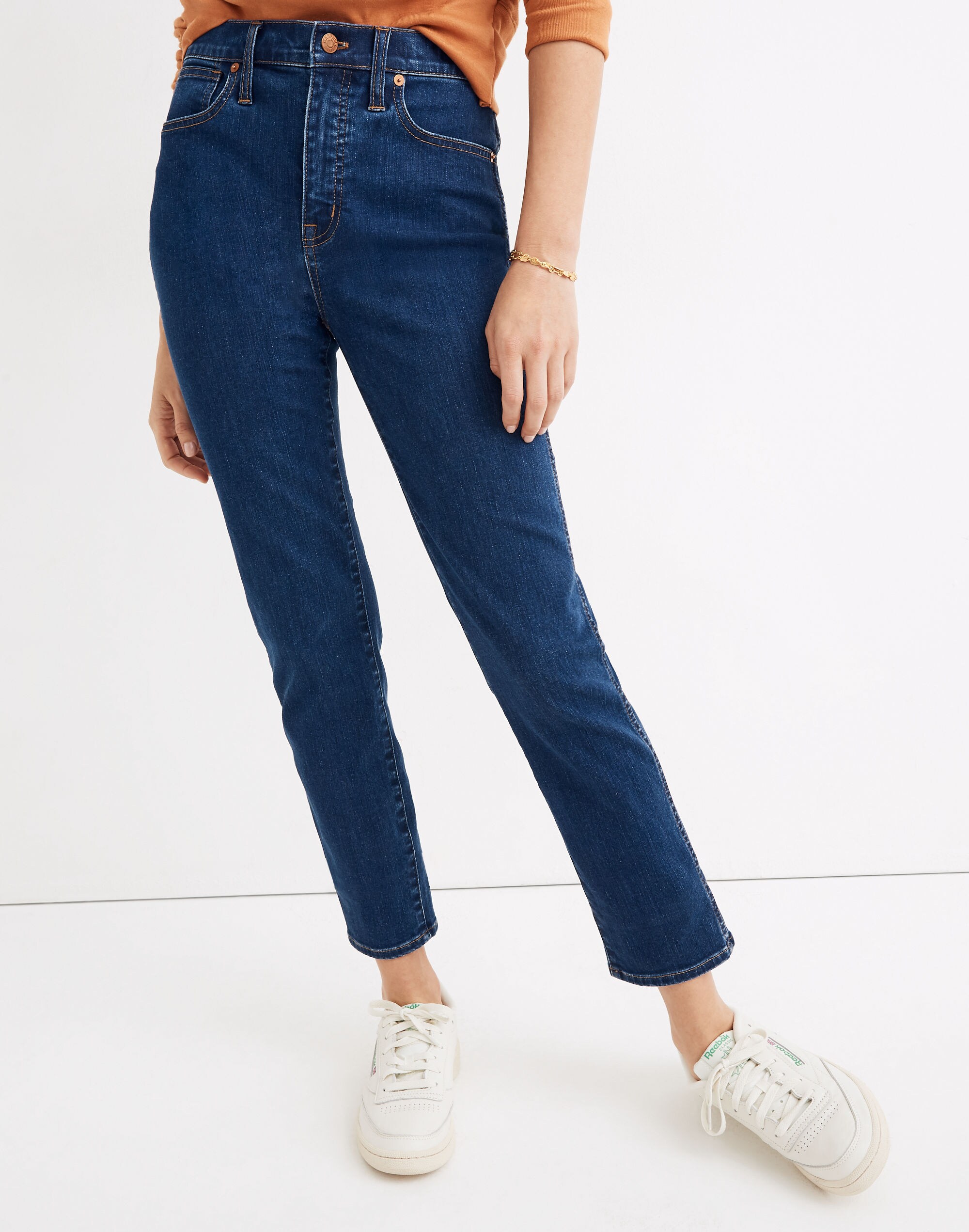 Petite Stovepipe Jeans in Vintage Indigo Wash
