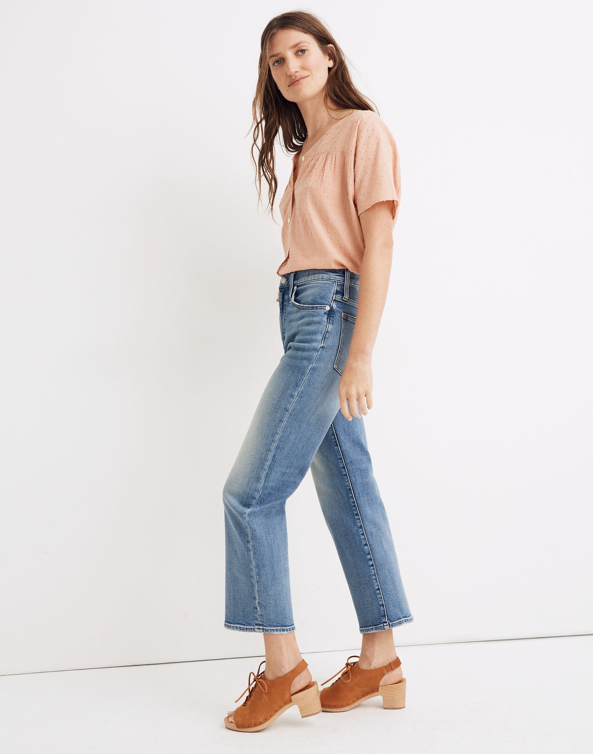 Slim Wide-Leg Crop Jeans in Reggie Wash