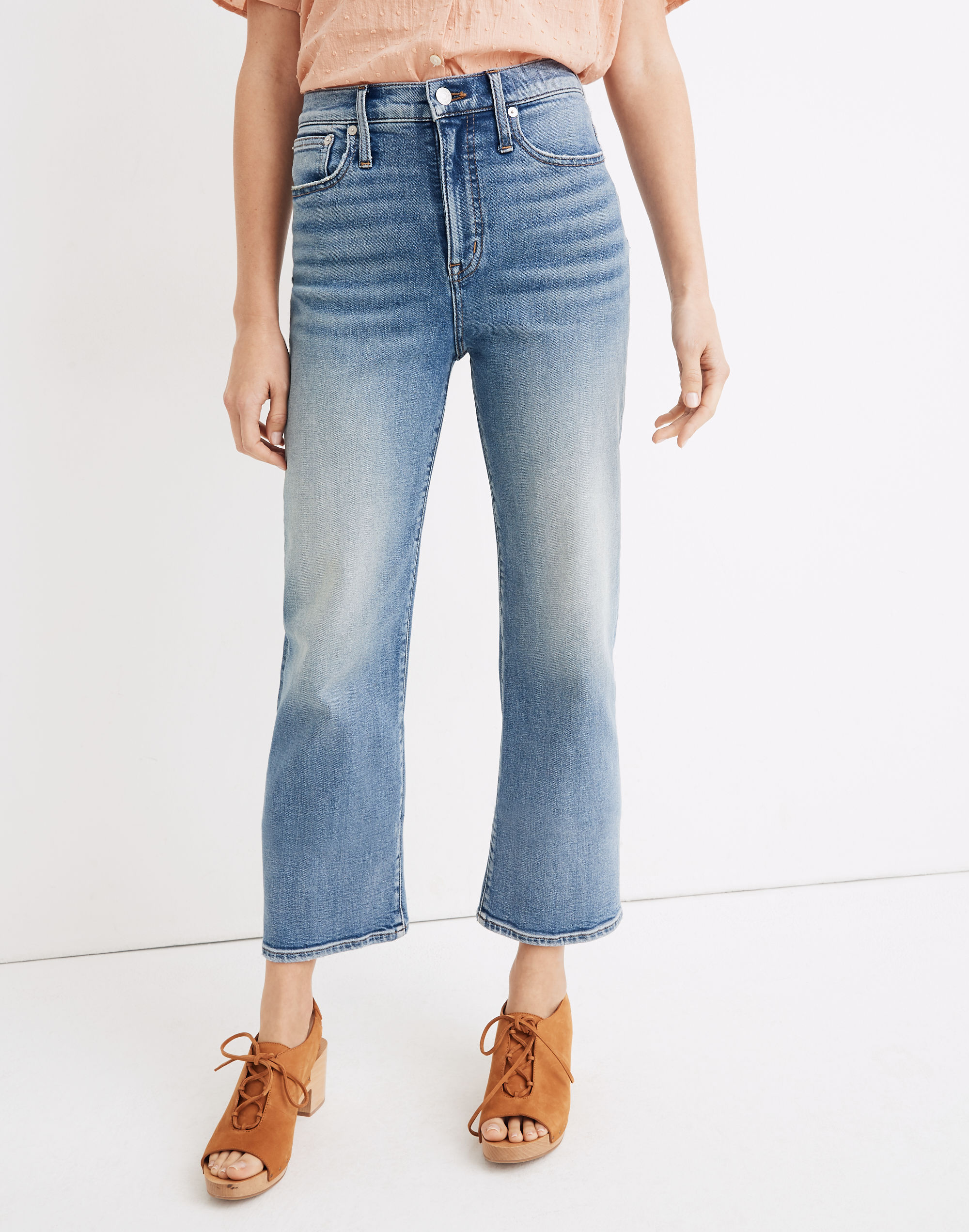 Slim Wide-Leg Crop Jeans in Reggie Wash