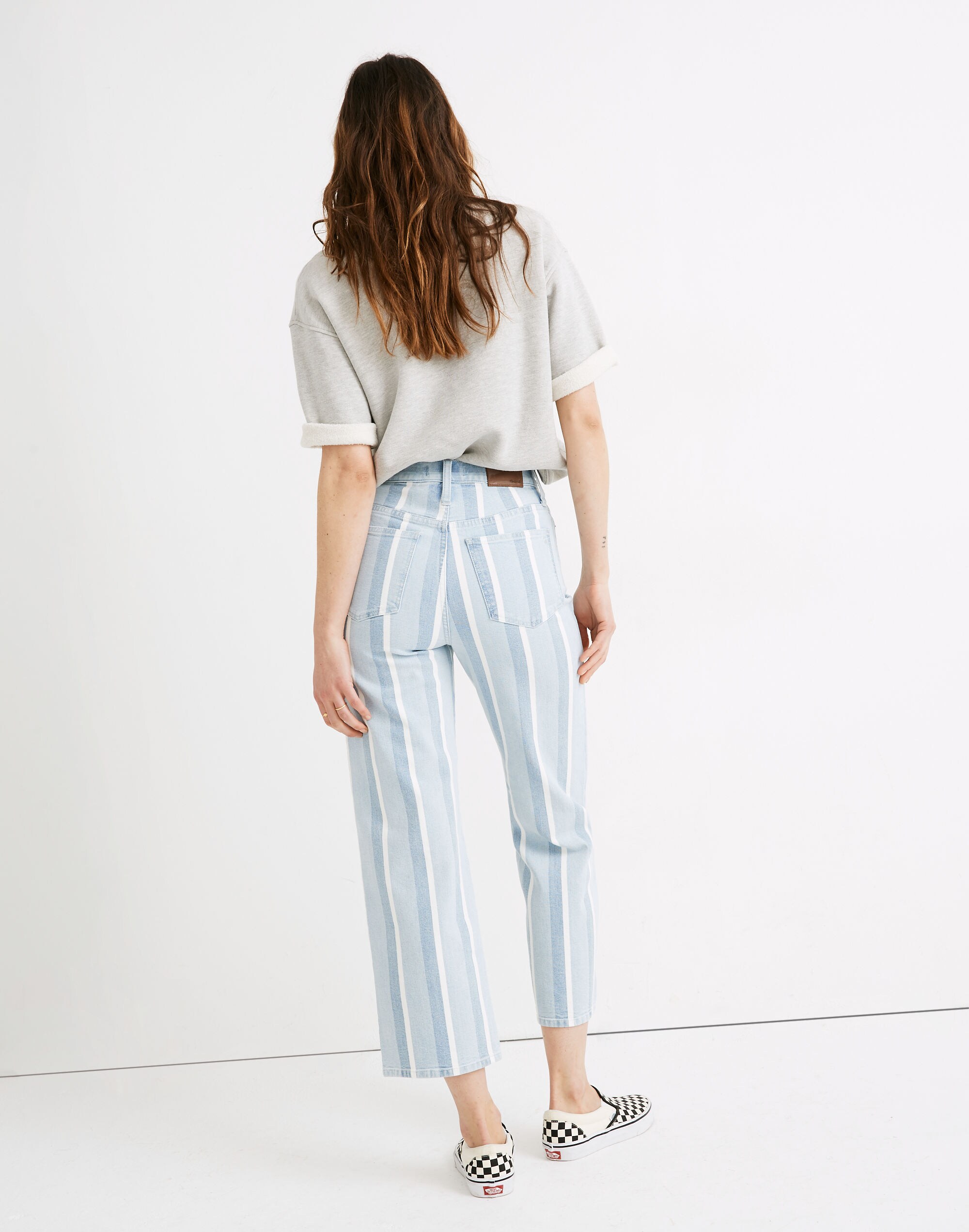 Slim Wide-Leg Jeans in Dion Stripe