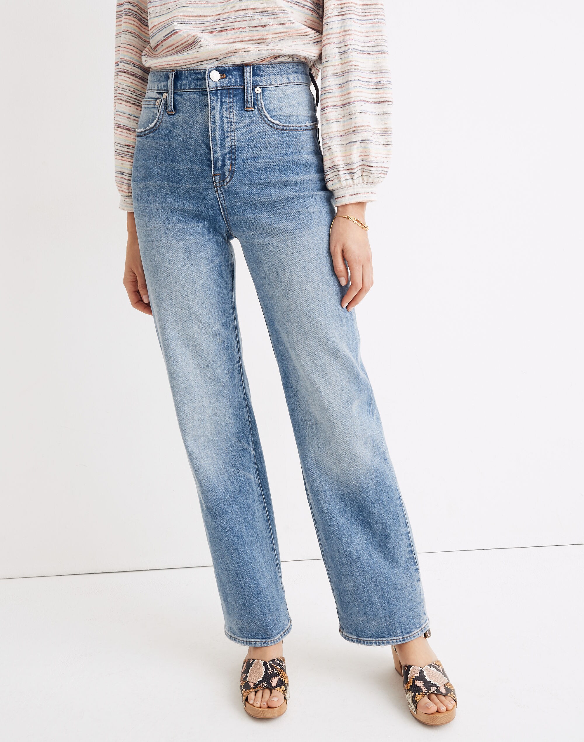 Slim Wide-Leg Full-Length Jeans in Clarinda Wash