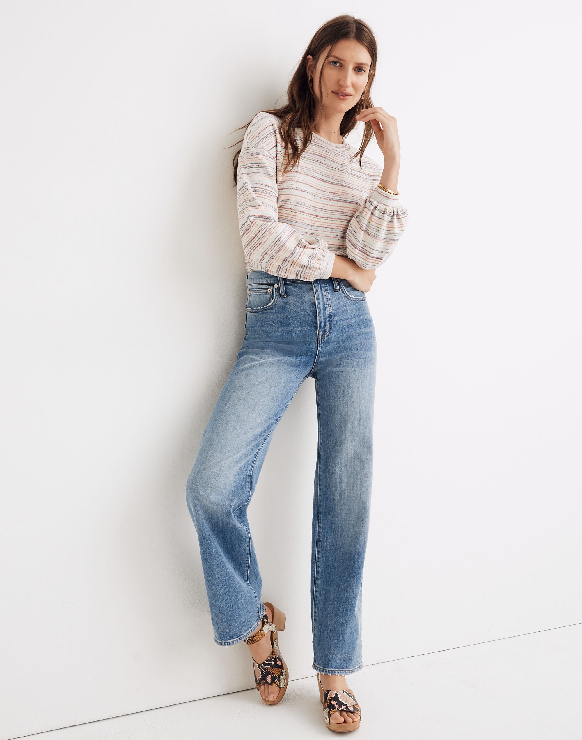 Slim Wide-Leg Full-Length Jeans in Clarinda Wash