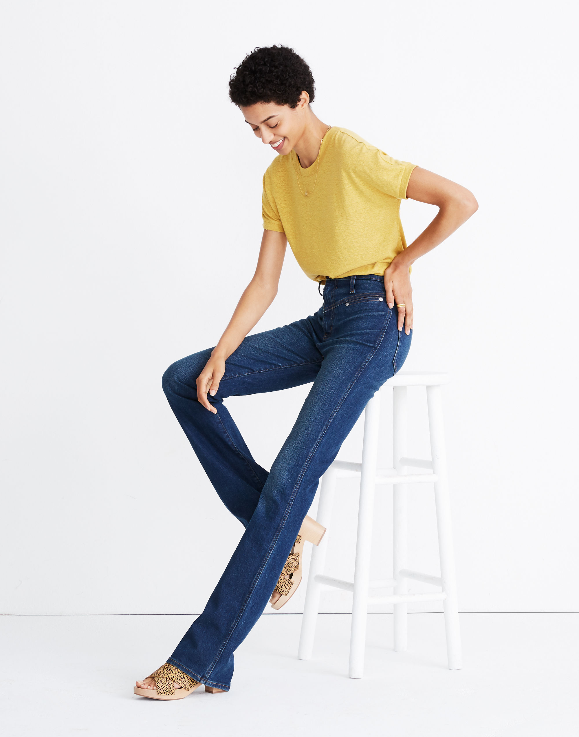 Skinny Flare Jeans in Bluffwood Wash: Western-Yoke Edition